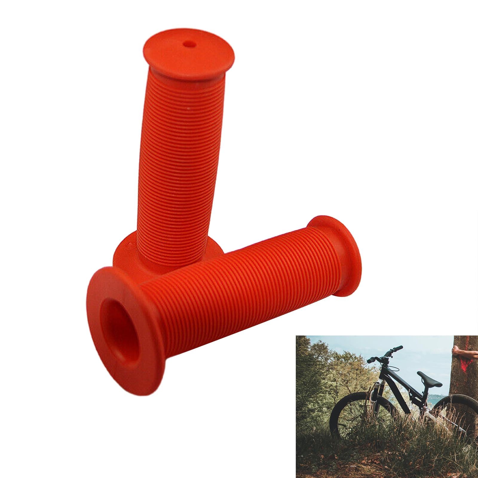 3xBike Handlebar Grips Replacement Rubber Non Slip for Folded Bikes Road Bikes Orange