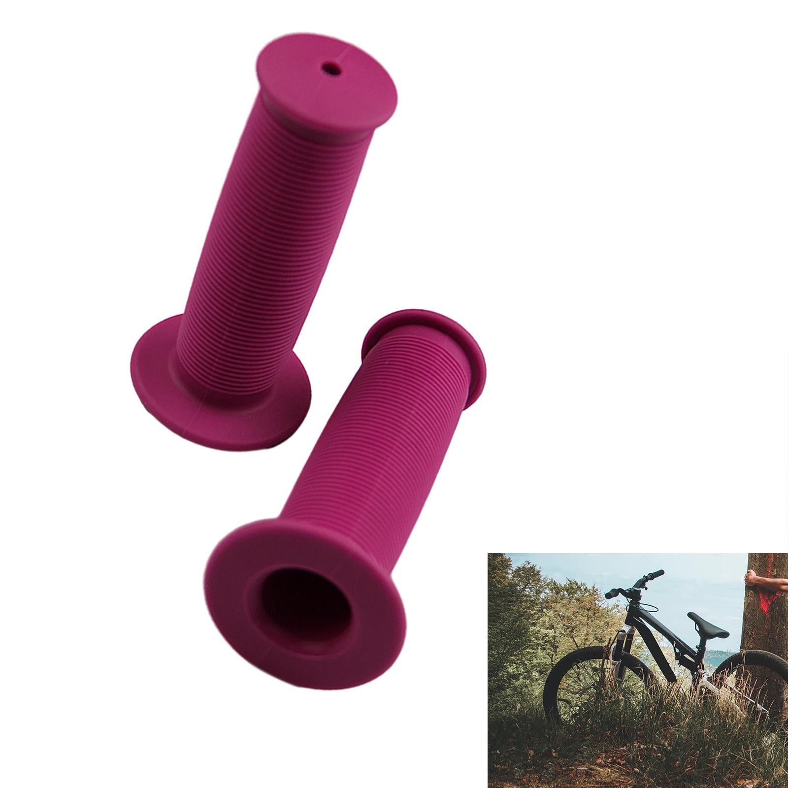 4xBike Handlebar Grips Replacement Rubber Non Slip for Folded Bikes Road Bikes Purple