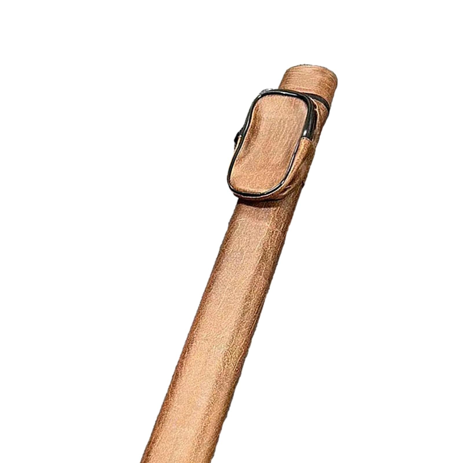 Billiard Pool Cue Carrying Case PU with Adjustable Shoulder Strap for Travel Yellow brown