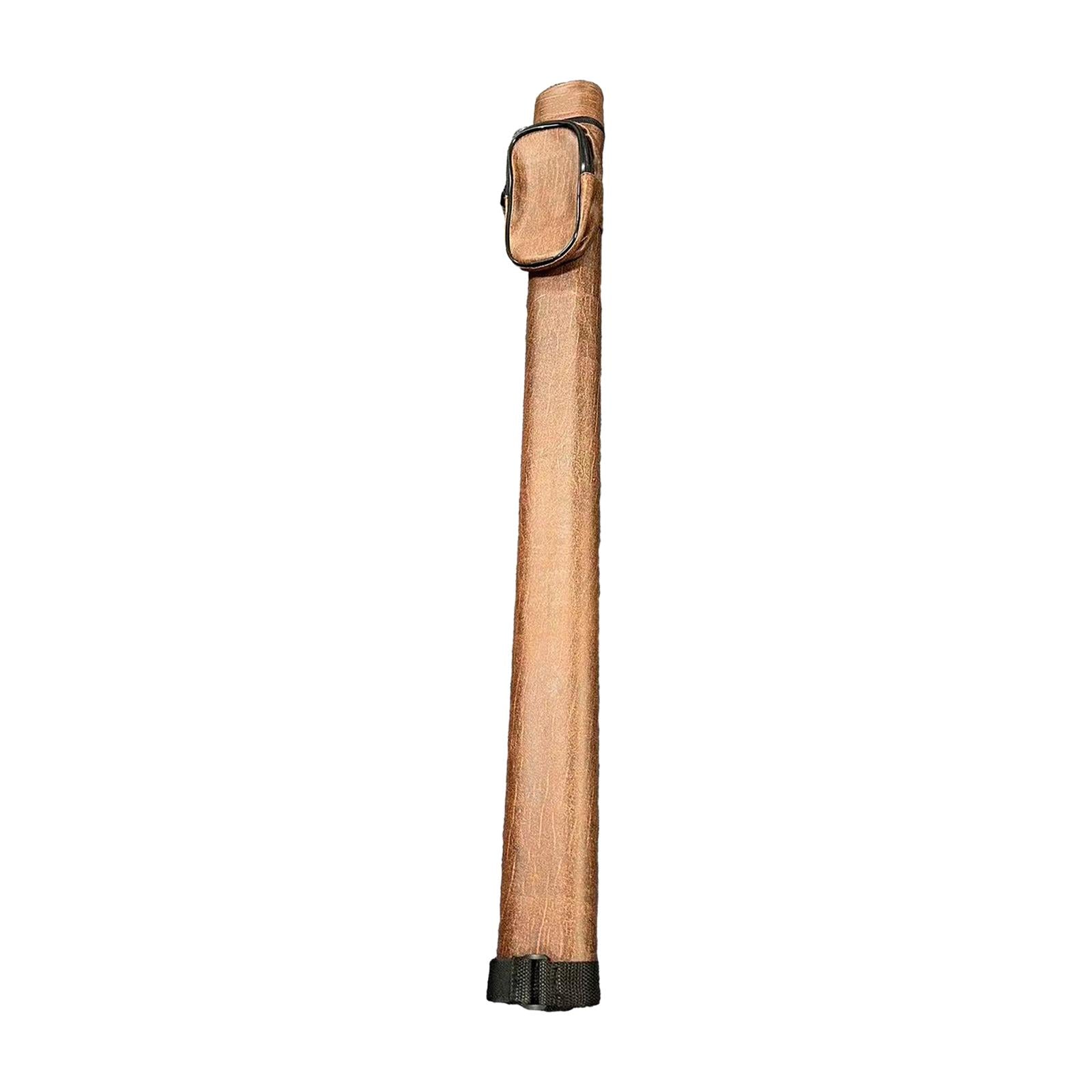 Billiard Pool Cue Carrying Case PU with Adjustable Shoulder Strap for Travel Yellow brown