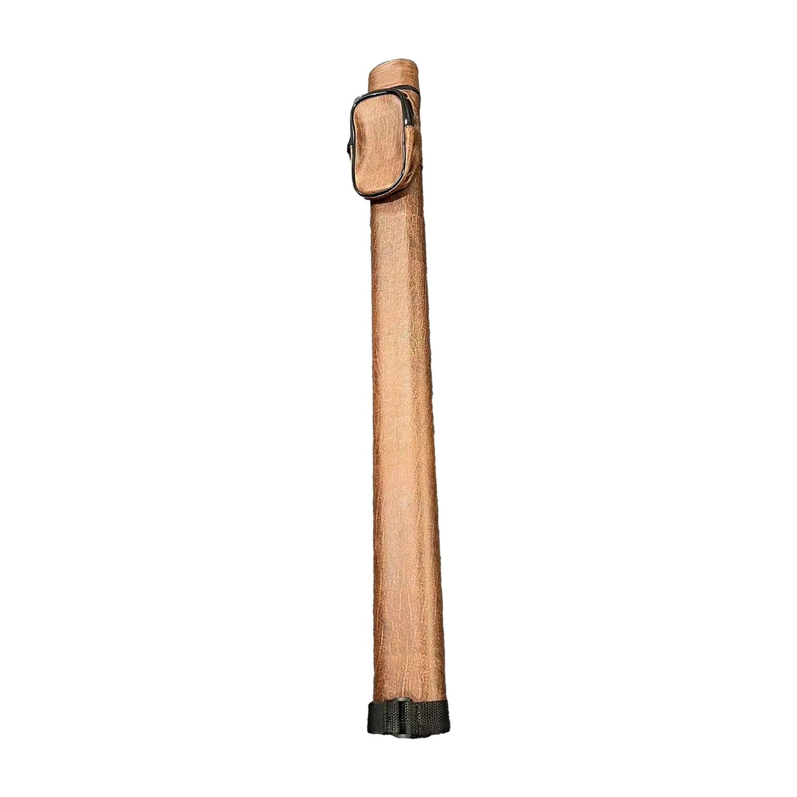 Billiard Pool Cue Carrying Case PU with Adjustable Shoulder Strap for Travel Yellow brown