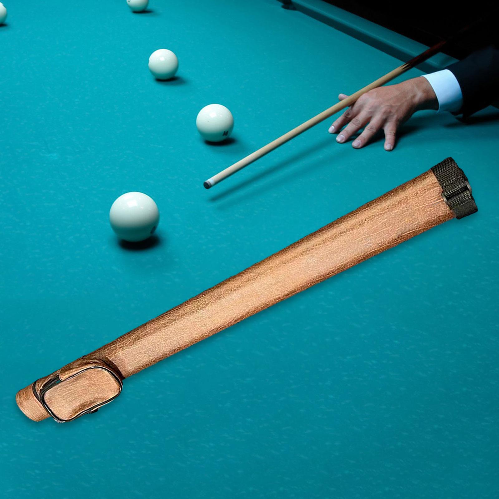 Billiard Pool Cue Carrying Case PU with Adjustable Shoulder Strap for Travel Yellow brown