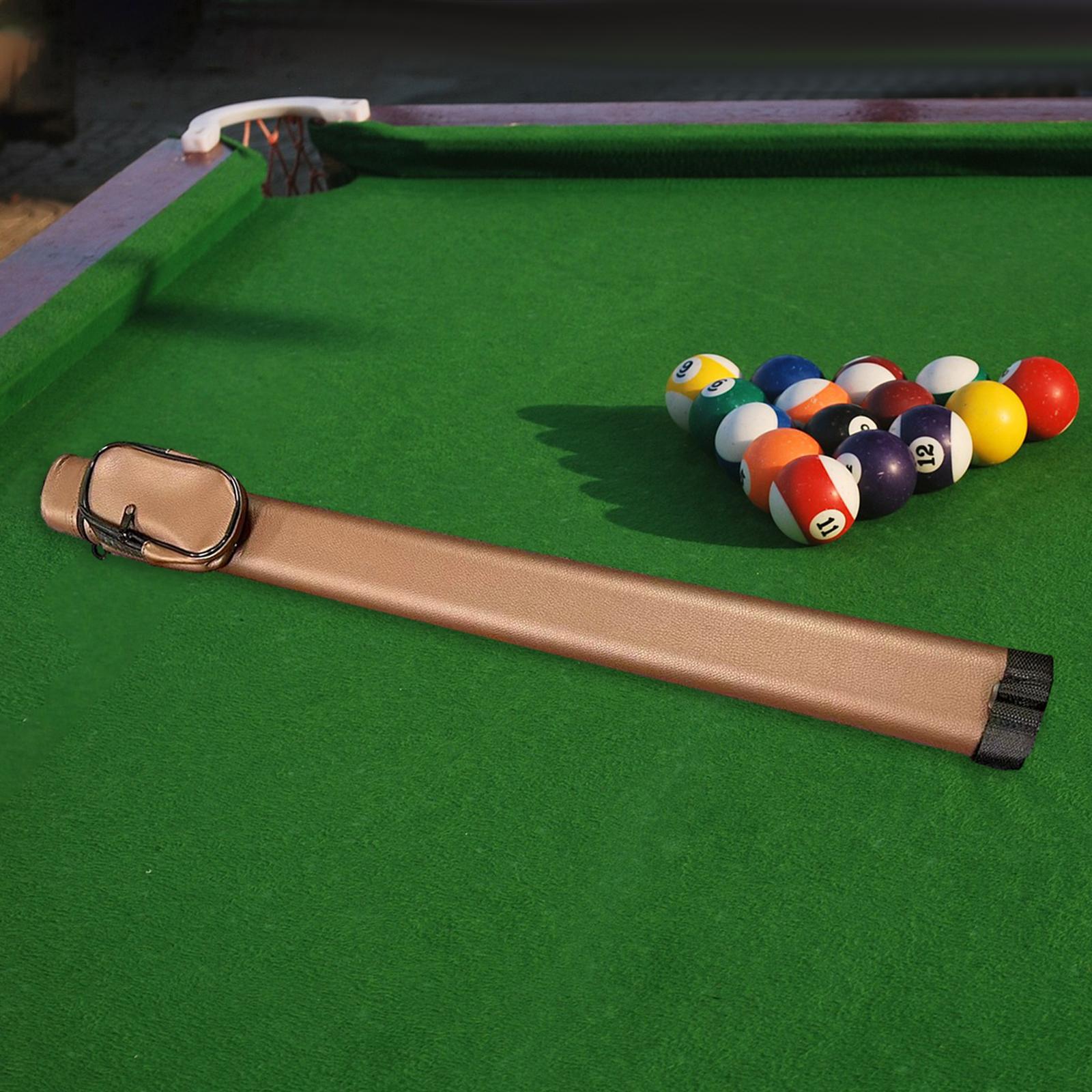 Billiard Pool Cue Carrying Case PU with Adjustable Shoulder Strap for Travel Dark khaki