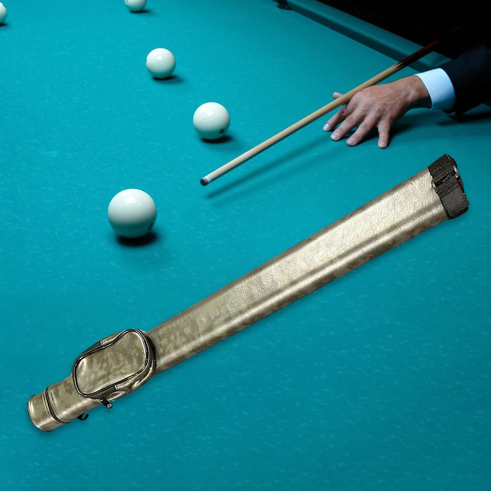 Billiard Pool Cue Carrying Case PU with Adjustable Shoulder Strap for Travel Plaque green