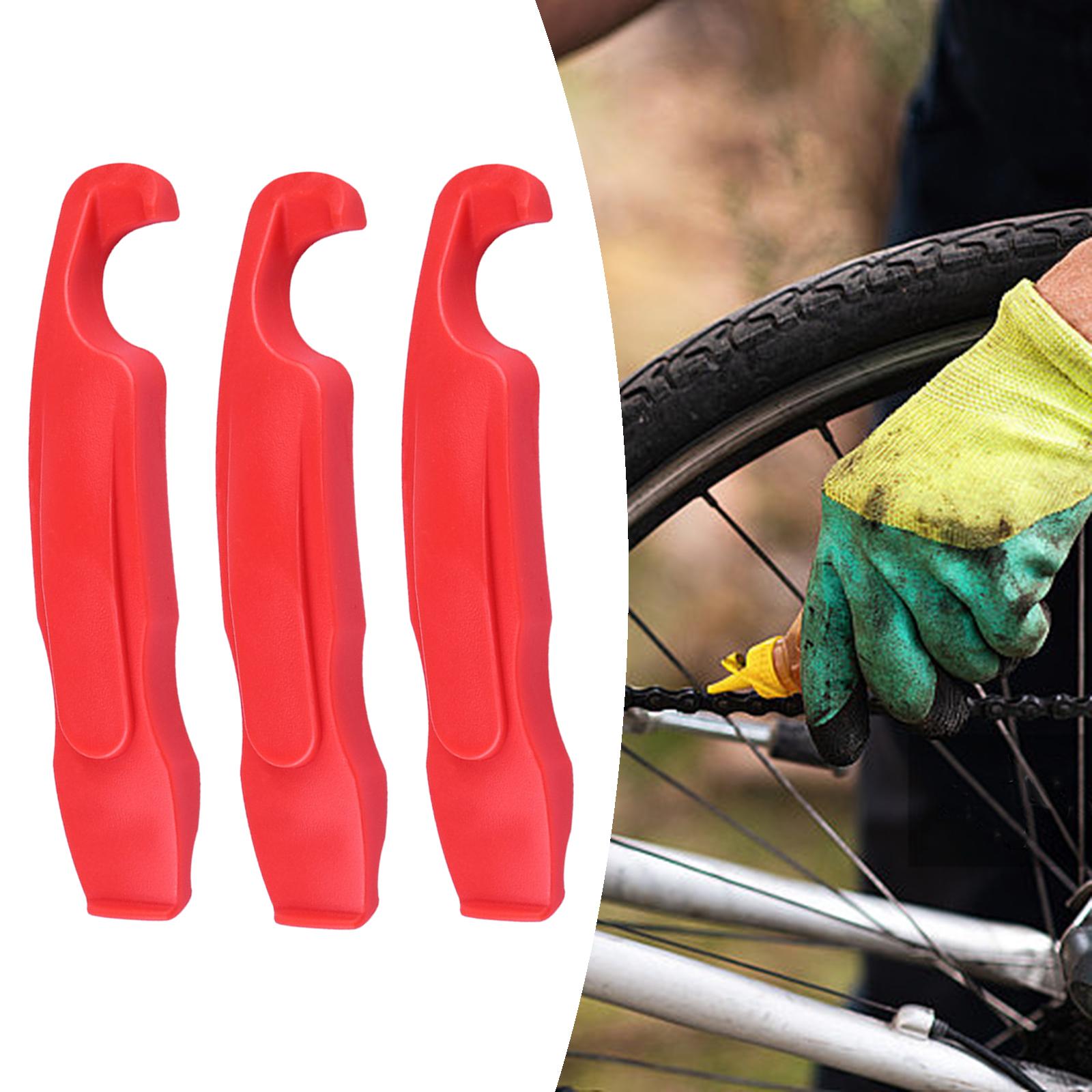 3Pcs Bike Tire Levers Set Premium Pry Bar Durable Bicycle Tire Removal Tools Red