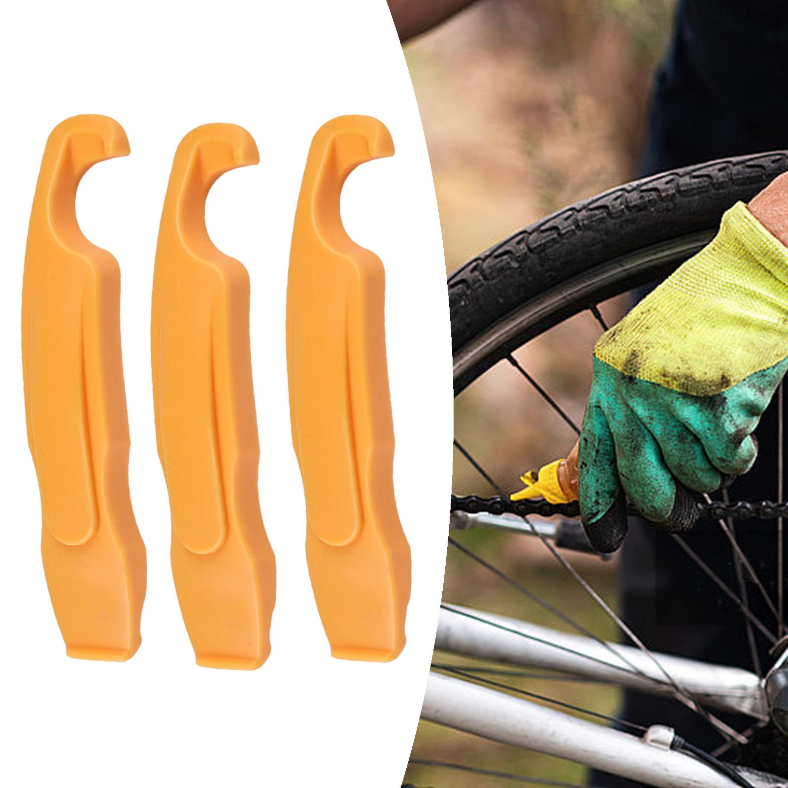 3Pcs Bike Tire Levers Set Premium Pry Bar Durable Bicycle Tire Removal Tools Yellow