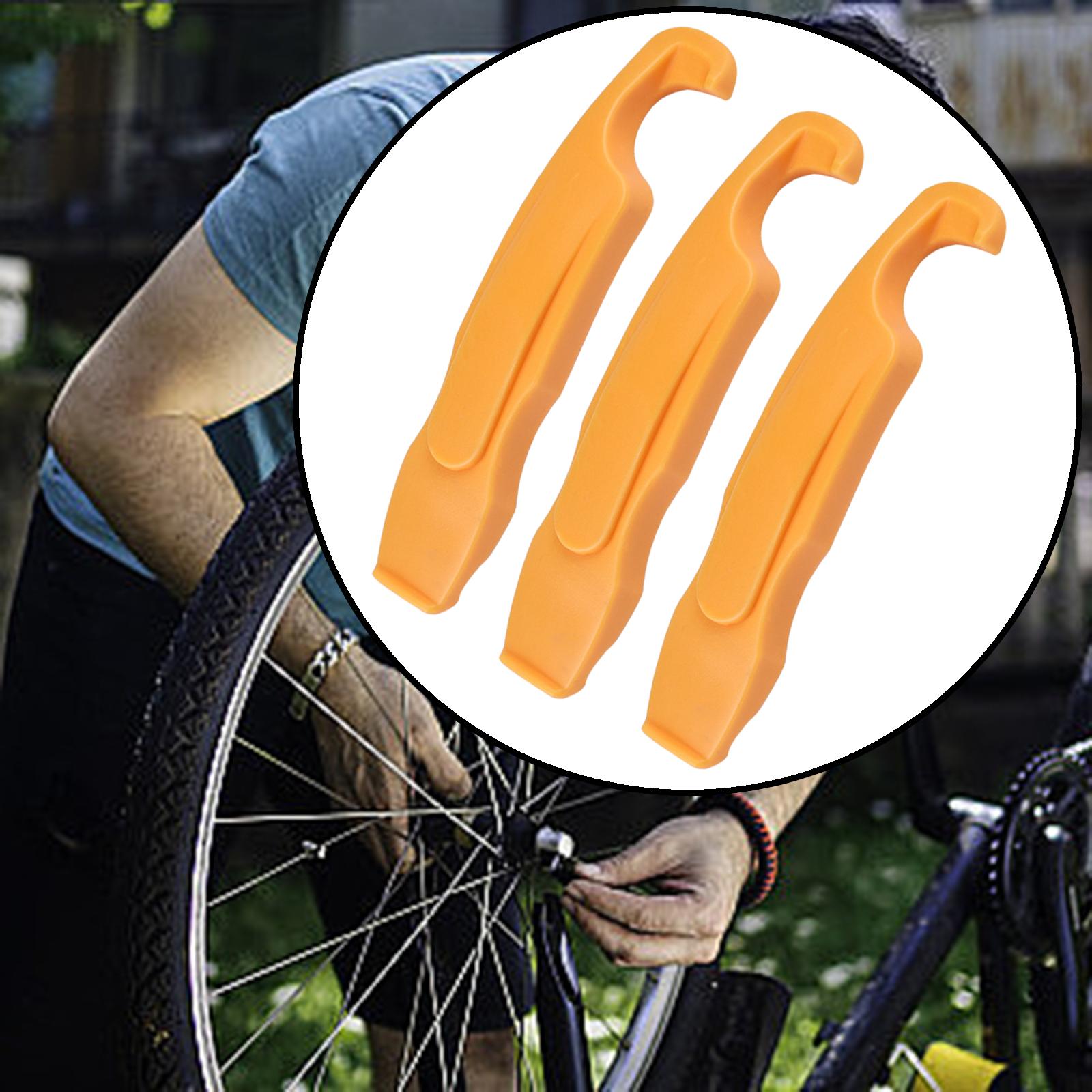 3Pcs Bike Tire Levers Set Premium Pry Bar Durable Bicycle Tire Removal Tools Yellow