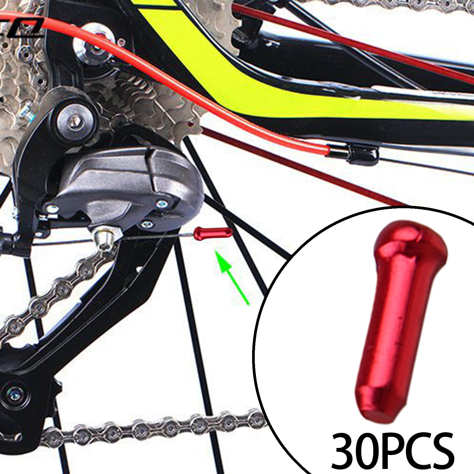 2x30x Bike Cable End Caps Bike Cable Caps for Cycling Mountain Road Bike Red