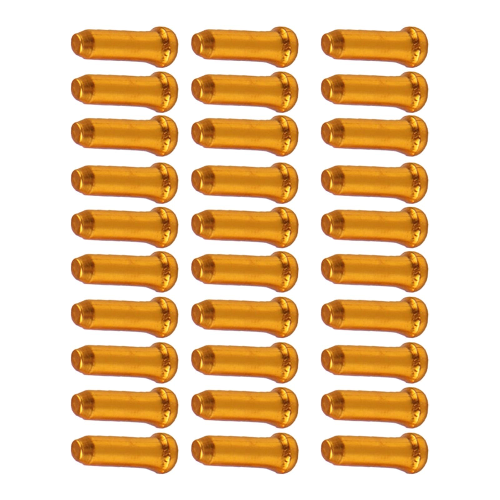 30x Bike Cable End Caps Bike Cable Caps for Cycling Mountain Road Bike Gold