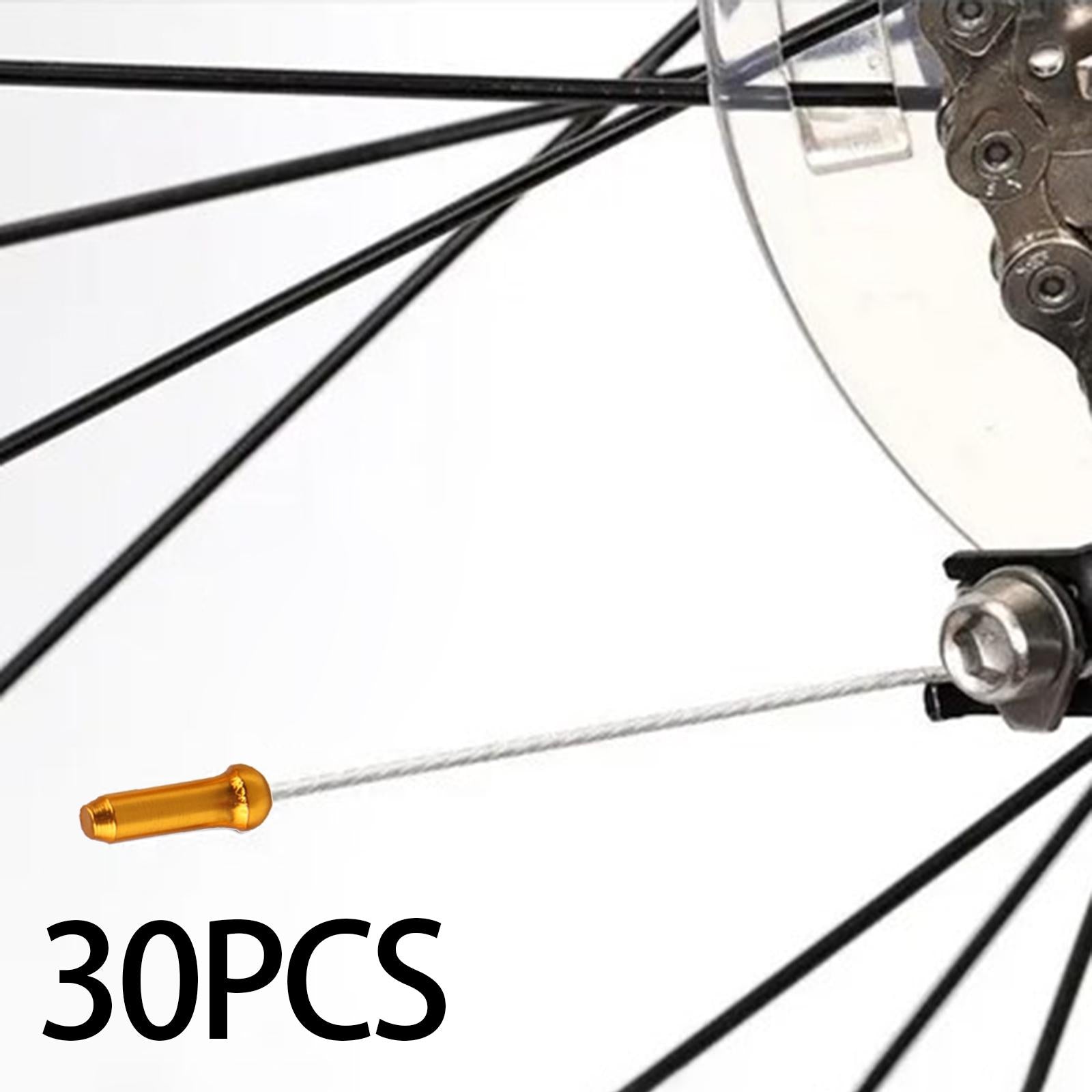 30x Bike Cable End Caps Bike Cable Caps for Cycling Mountain Road Bike Gold