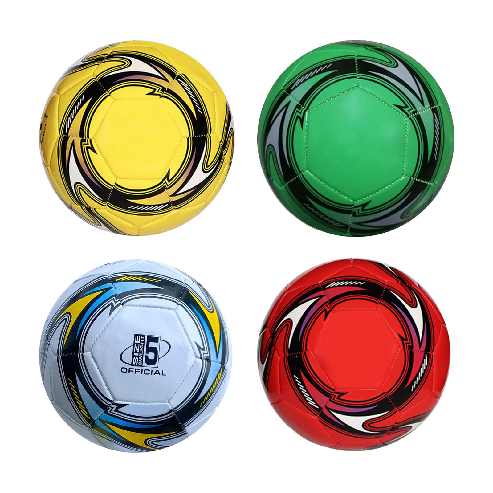 Soccer Ball 21cm Durable Wear Resistant Size 5 for Athletic Beginners Adults White Yellow