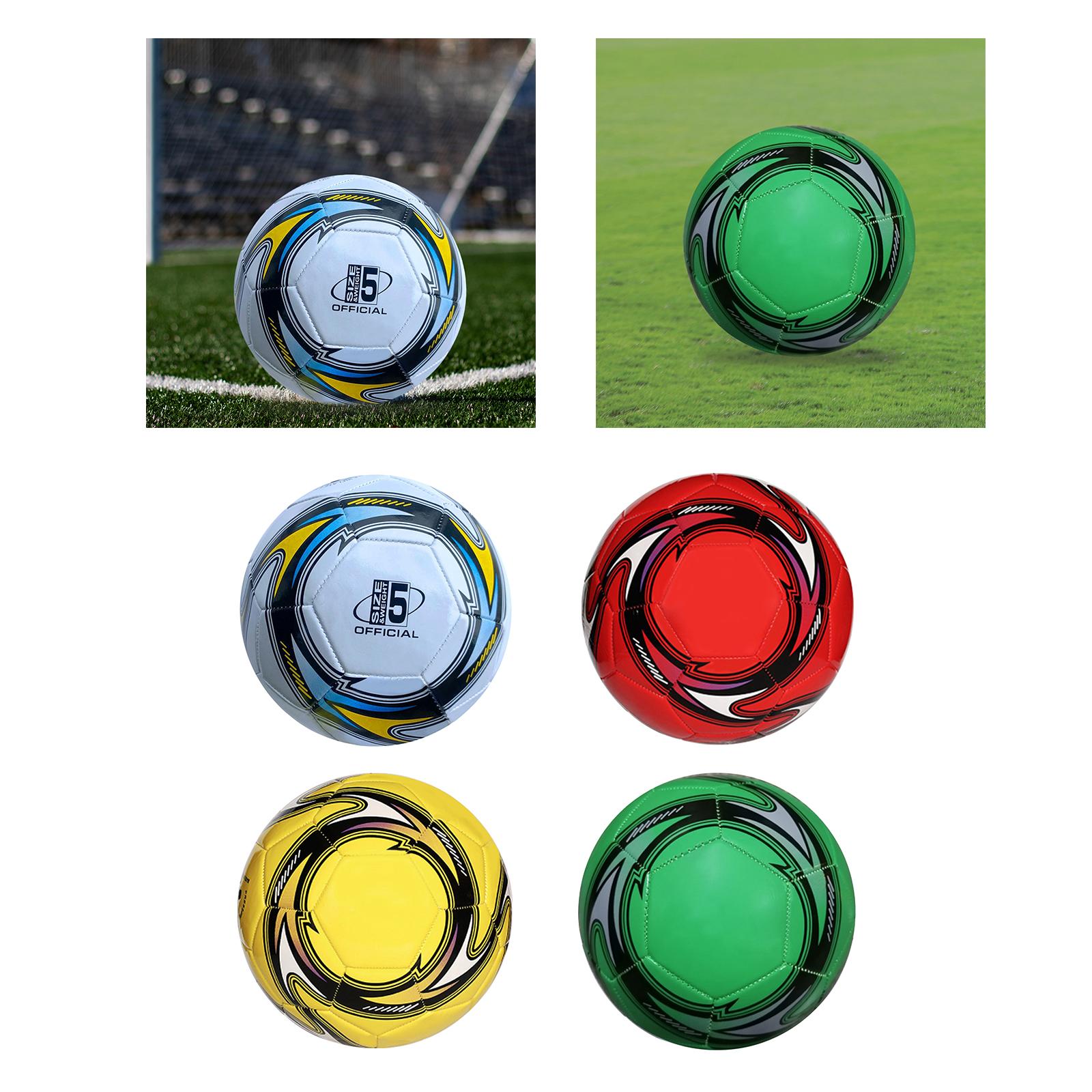Soccer Ball 21cm Durable Wear Resistant Size 5 for Athletic Beginners Adults White Yellow