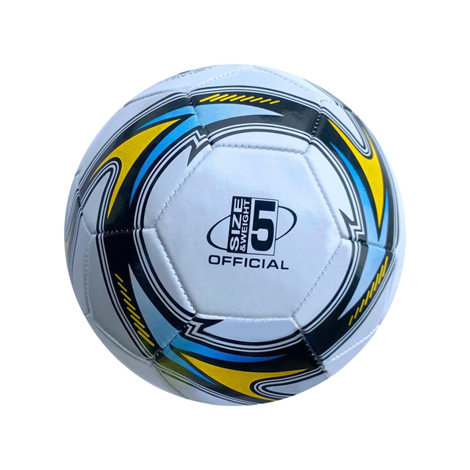 Soccer Ball 21cm Durable Wear Resistant Size 5 for Athletic Beginners Adults White Yellow