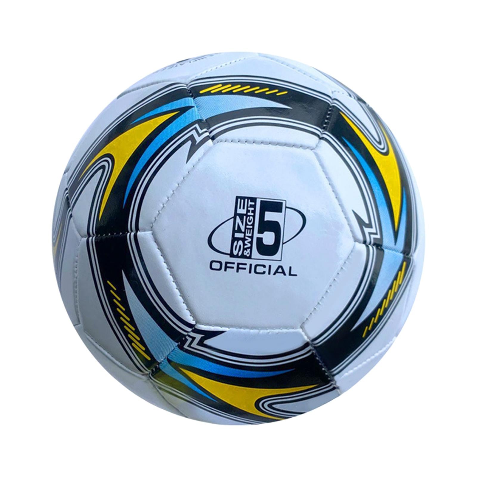 Soccer Ball 21cm Durable Wear Resistant Size 5 for Athletic Beginners Adults White Yellow