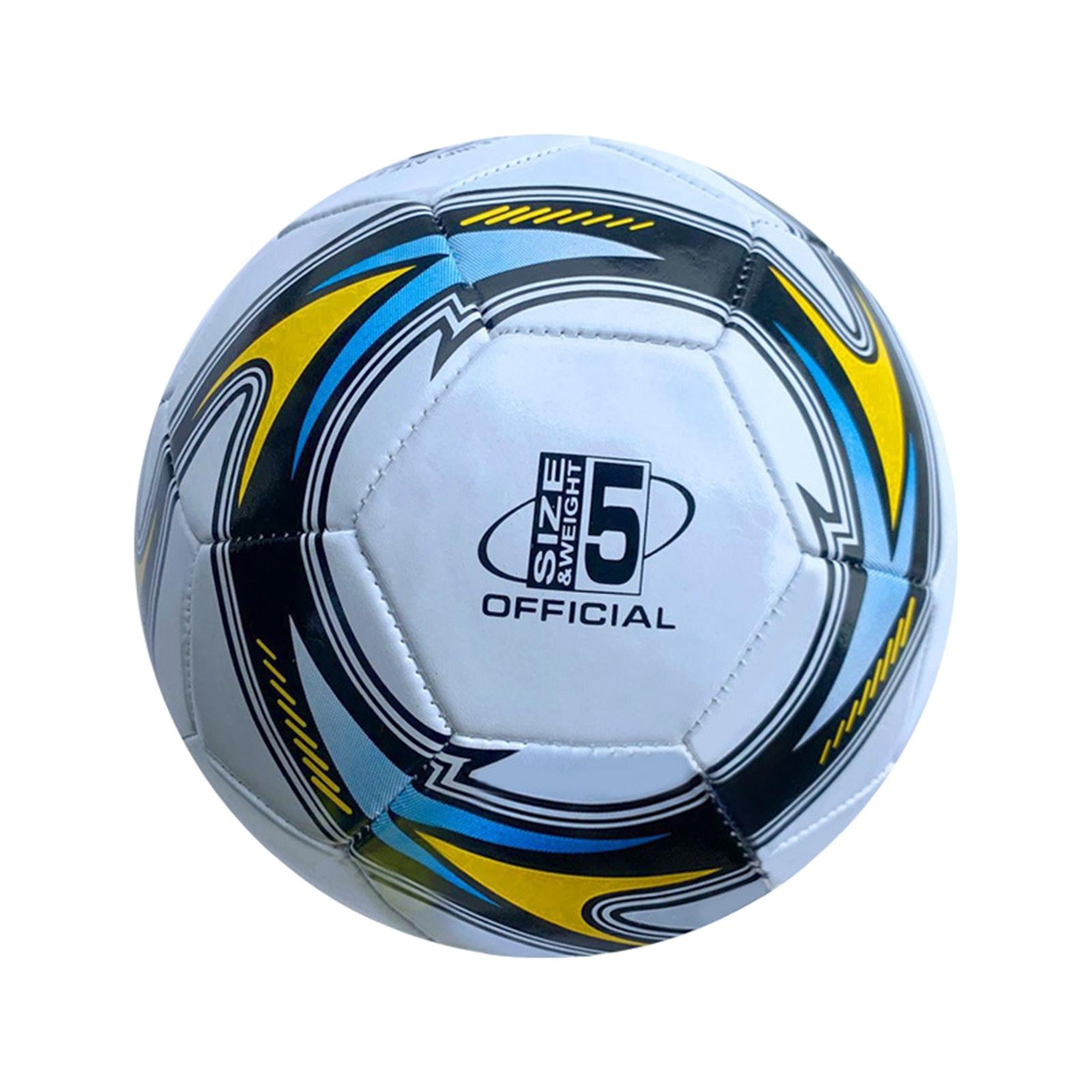 Soccer Ball 21cm Durable Wear Resistant Size 5 for Athletic Beginners Adults White Yellow