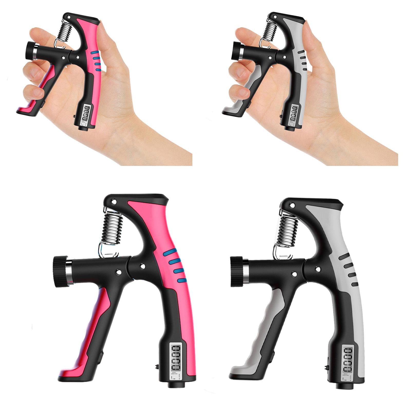 Hand Grip Strengthener Antiskid Home Gym with Counter Forearm Grip Exerciser Rose Red