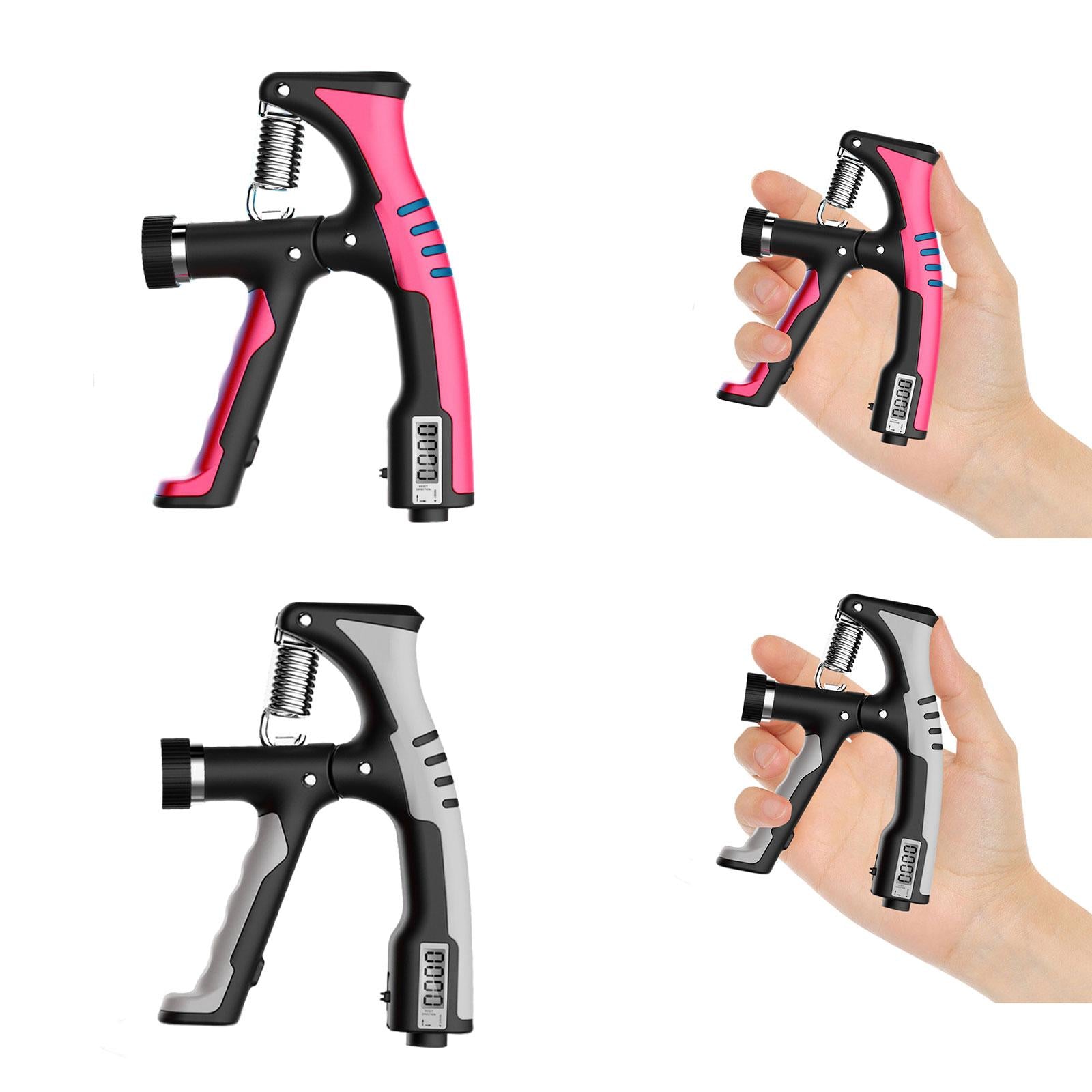 Hand Grip Strengthener Antiskid Home Gym with Counter Forearm Grip Exerciser Rose Red