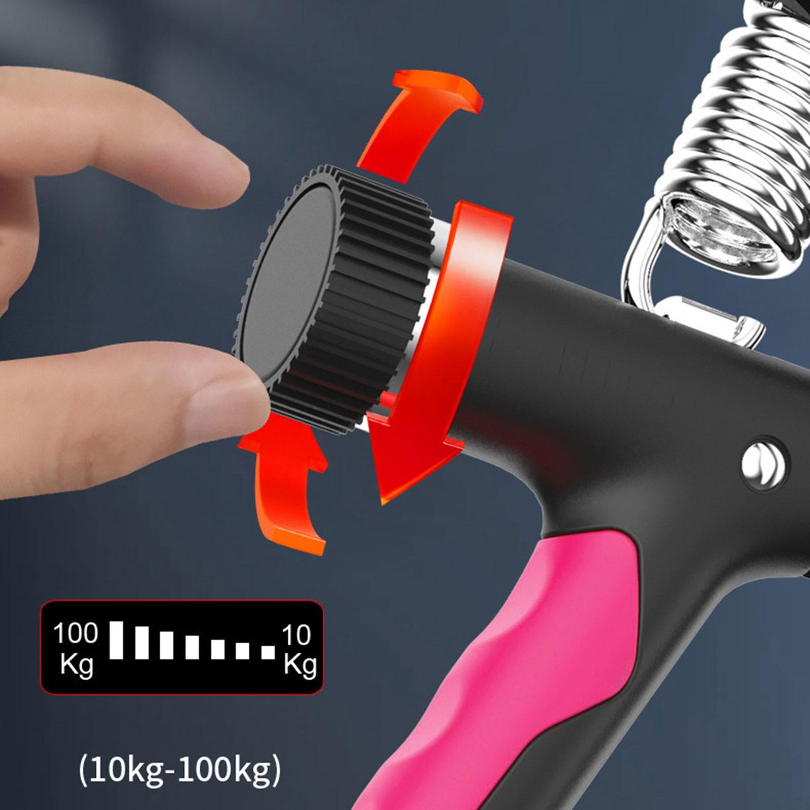 Hand Grip Strengthener Antiskid Home Gym with Counter Forearm Grip Exerciser Rose Red