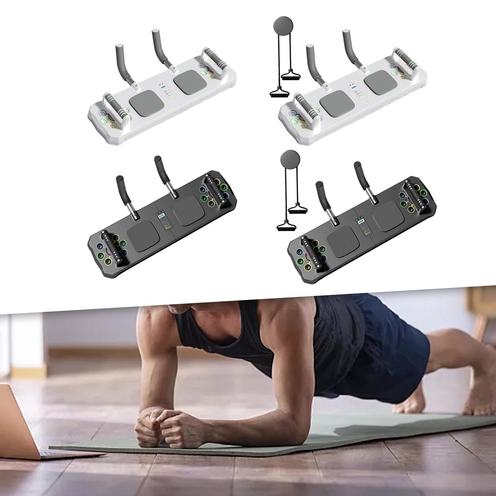 Push up Plate Bracket Abdominal Men Women Fitness Pushup Stands Core Trainer white