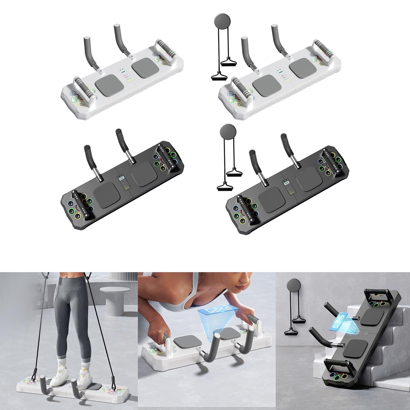 Push up Plate Bracket Abdominal Men Women Fitness Pushup Stands Core Trainer white