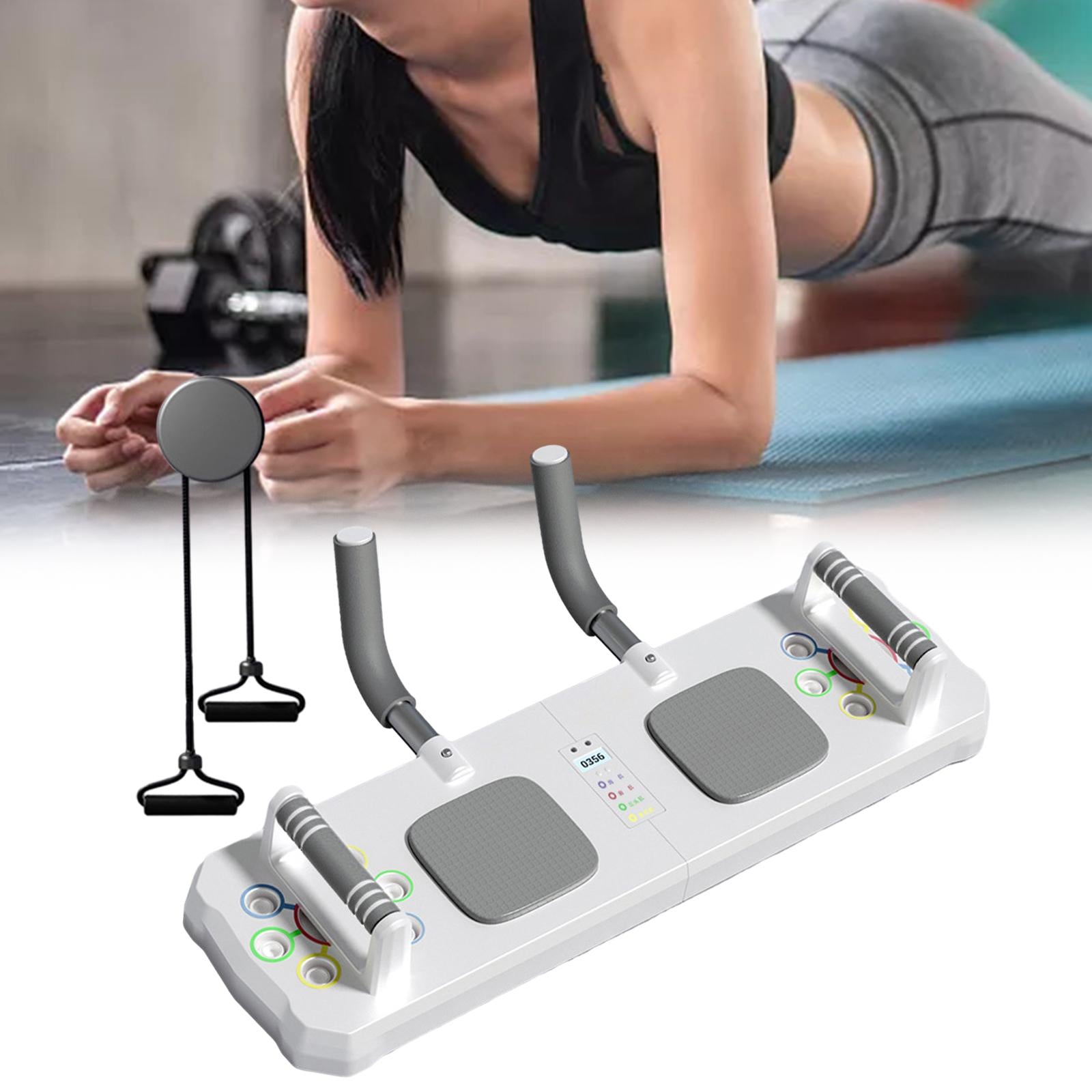 Push up Plate Bracket Abdominal Men Women Fitness Pushup Stands Core Trainer white with rope