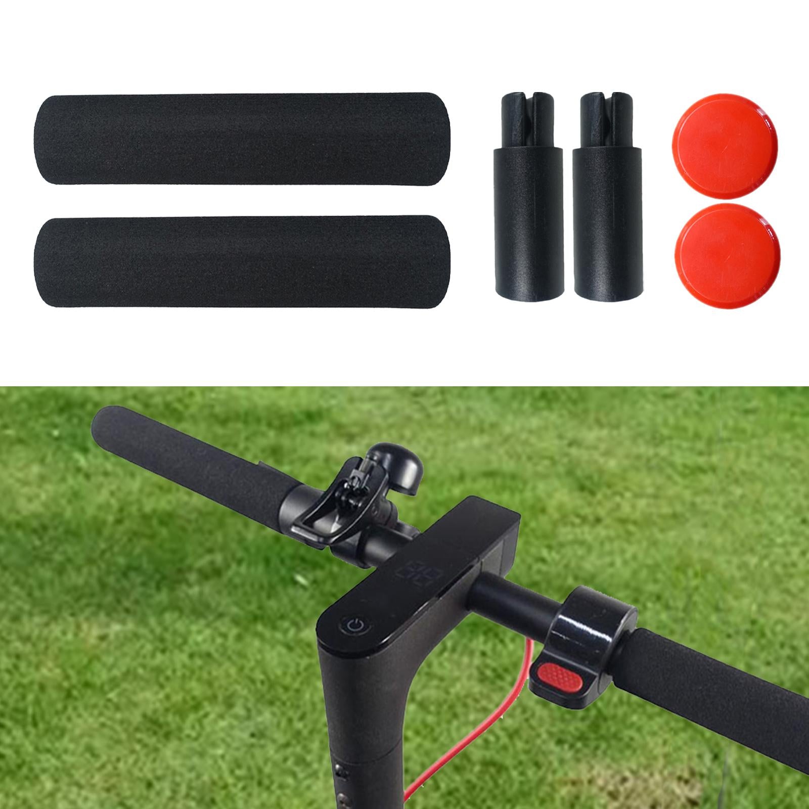 2Pcs Handlebar Extender Sponge Handlebar Cover for M365 Electric Accessories Red