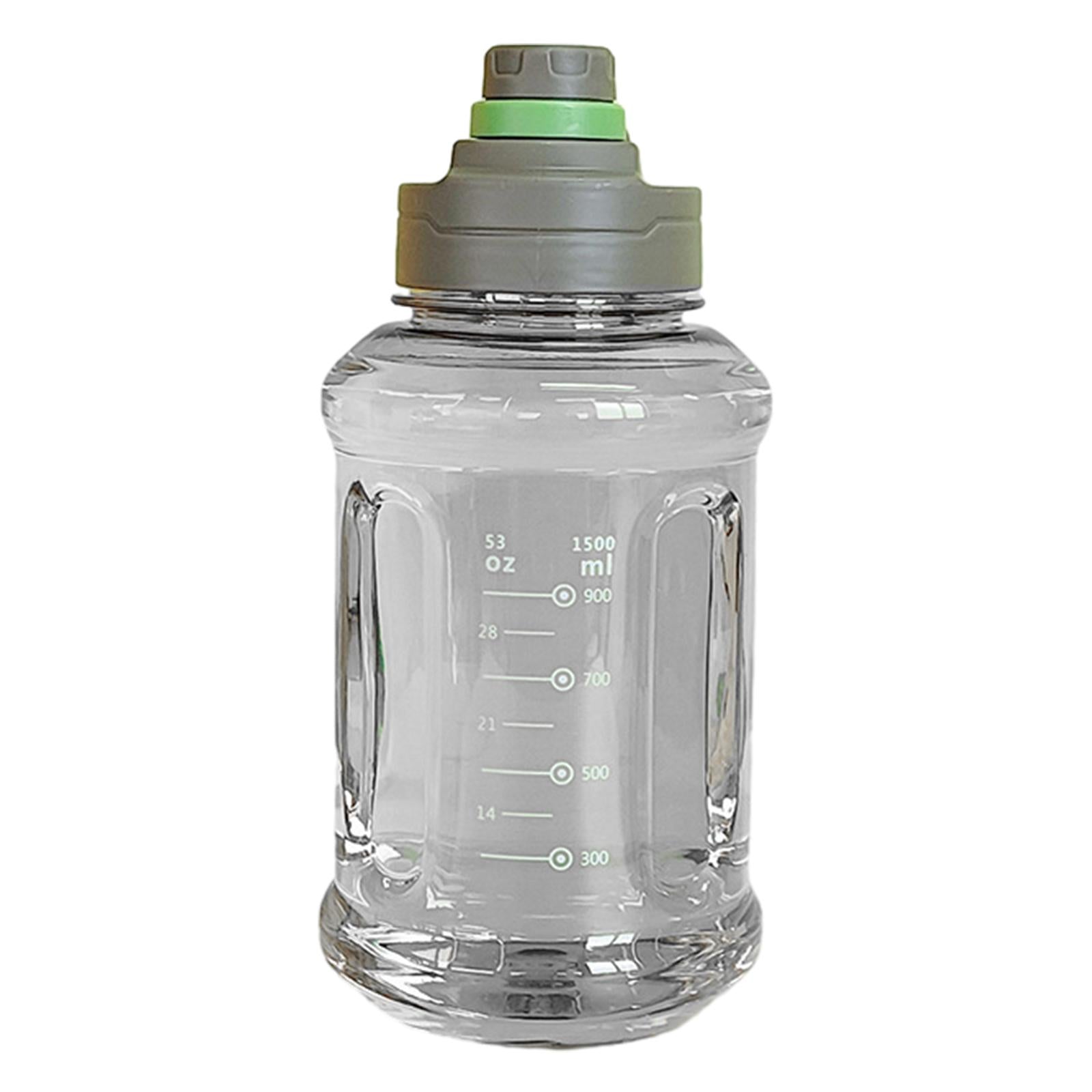 Big Water Bottle 1500ml 11x24cm for Sports and Travel Easy to Use Gym Bottle green