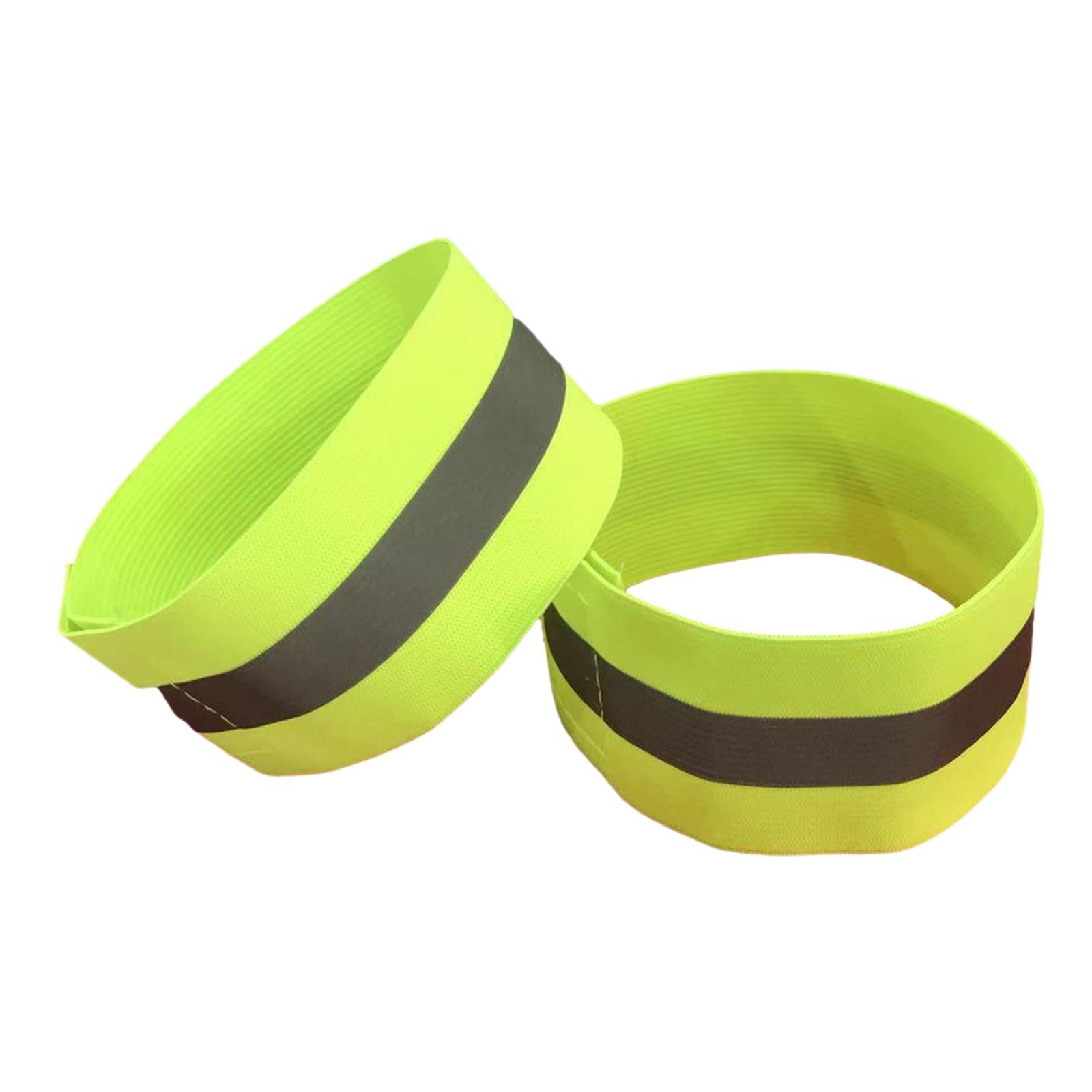 3x2Pcs Reflective Armbands Reflector Strips Arm Band for Running Adults Sports