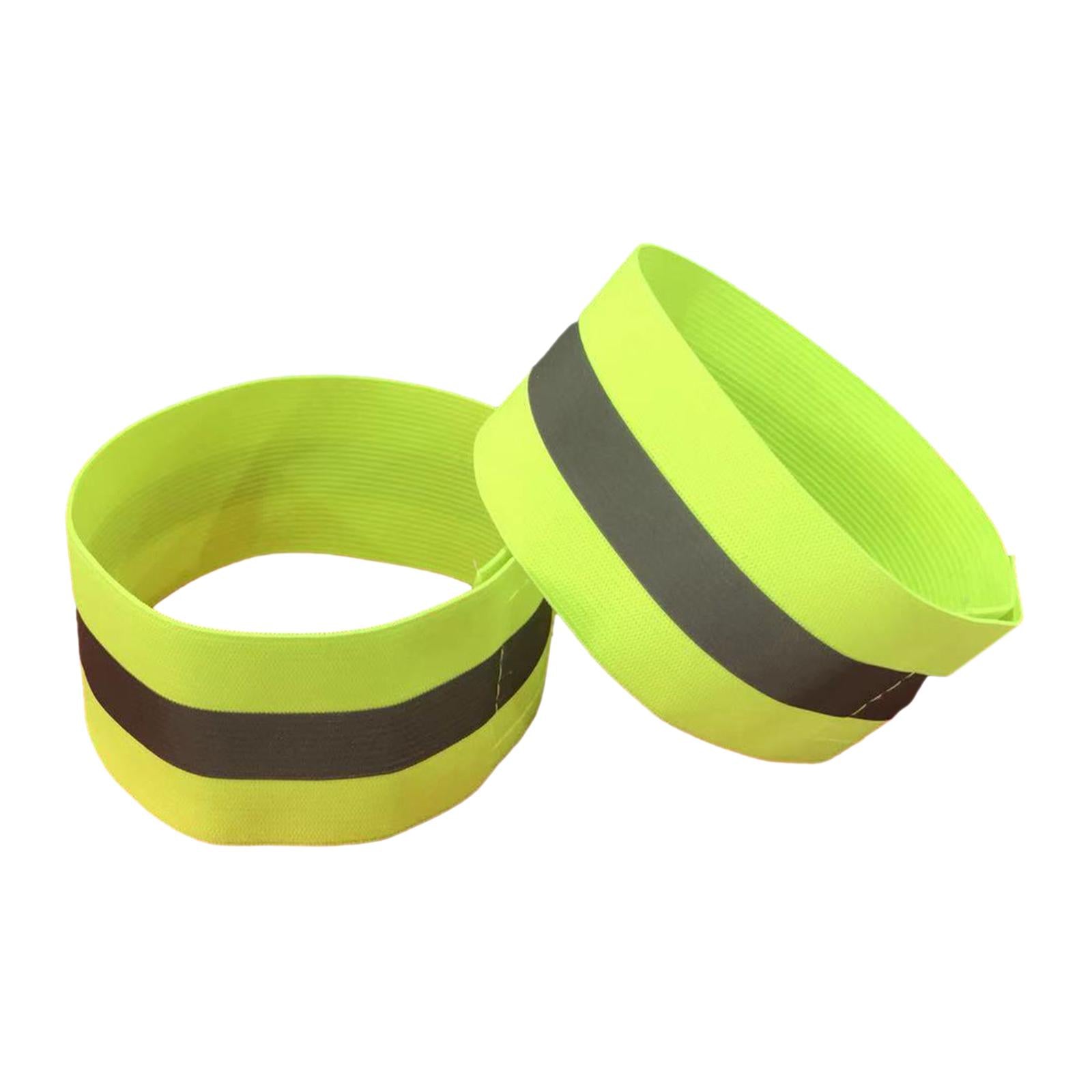 4x2Pcs Reflective Armbands Reflector Strips Arm Band for Running Adults Sports
