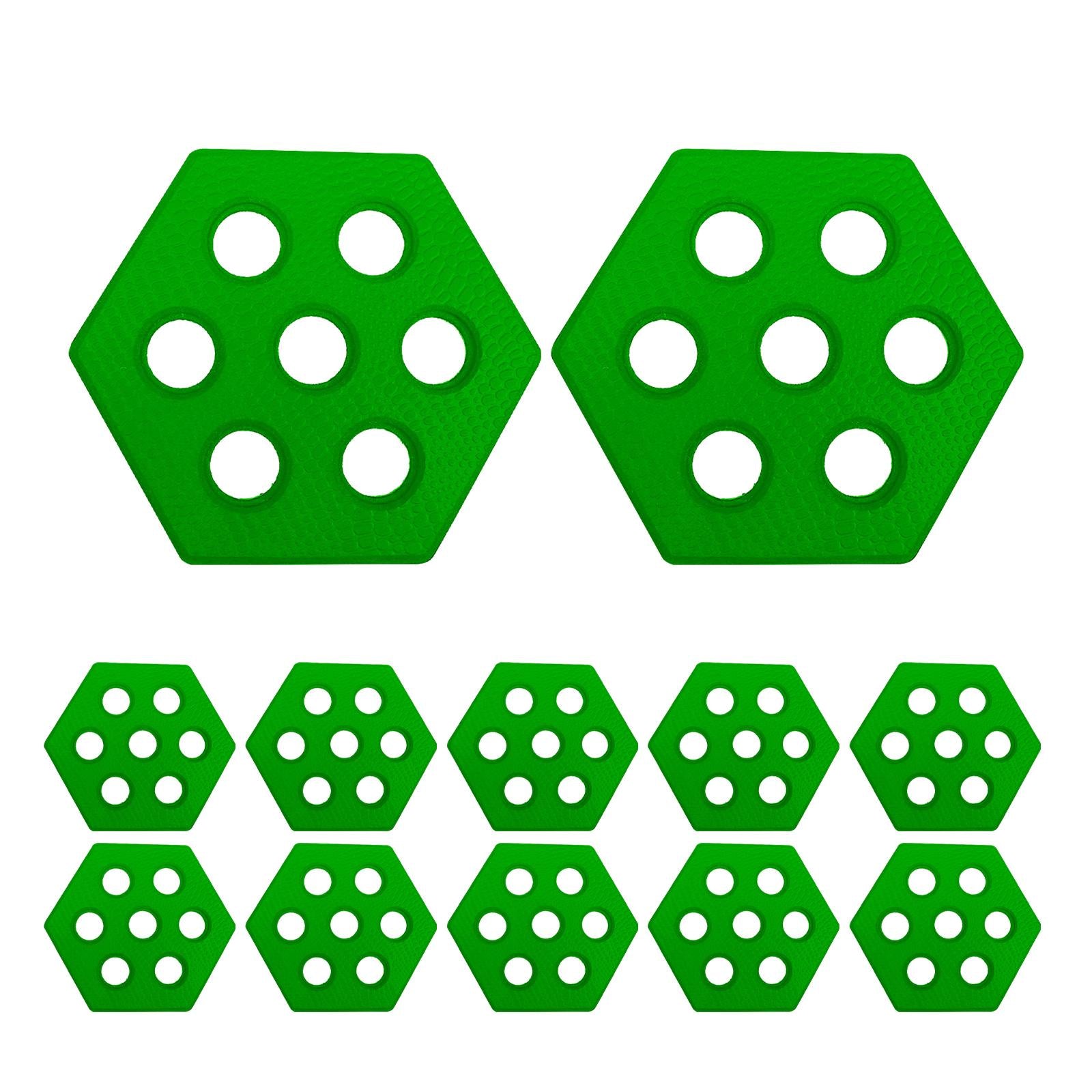 12Pcs Hexagon Surfboard Pads Deck Pads for Skimboarding Kiteboards Longboard Green