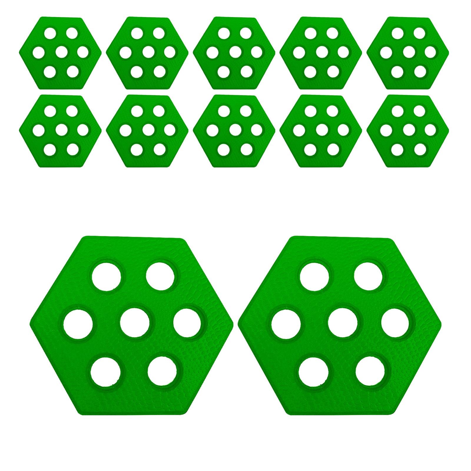 12Pcs Hexagon Surfboard Pads Deck Pads for Skimboarding Kiteboards Longboard Green