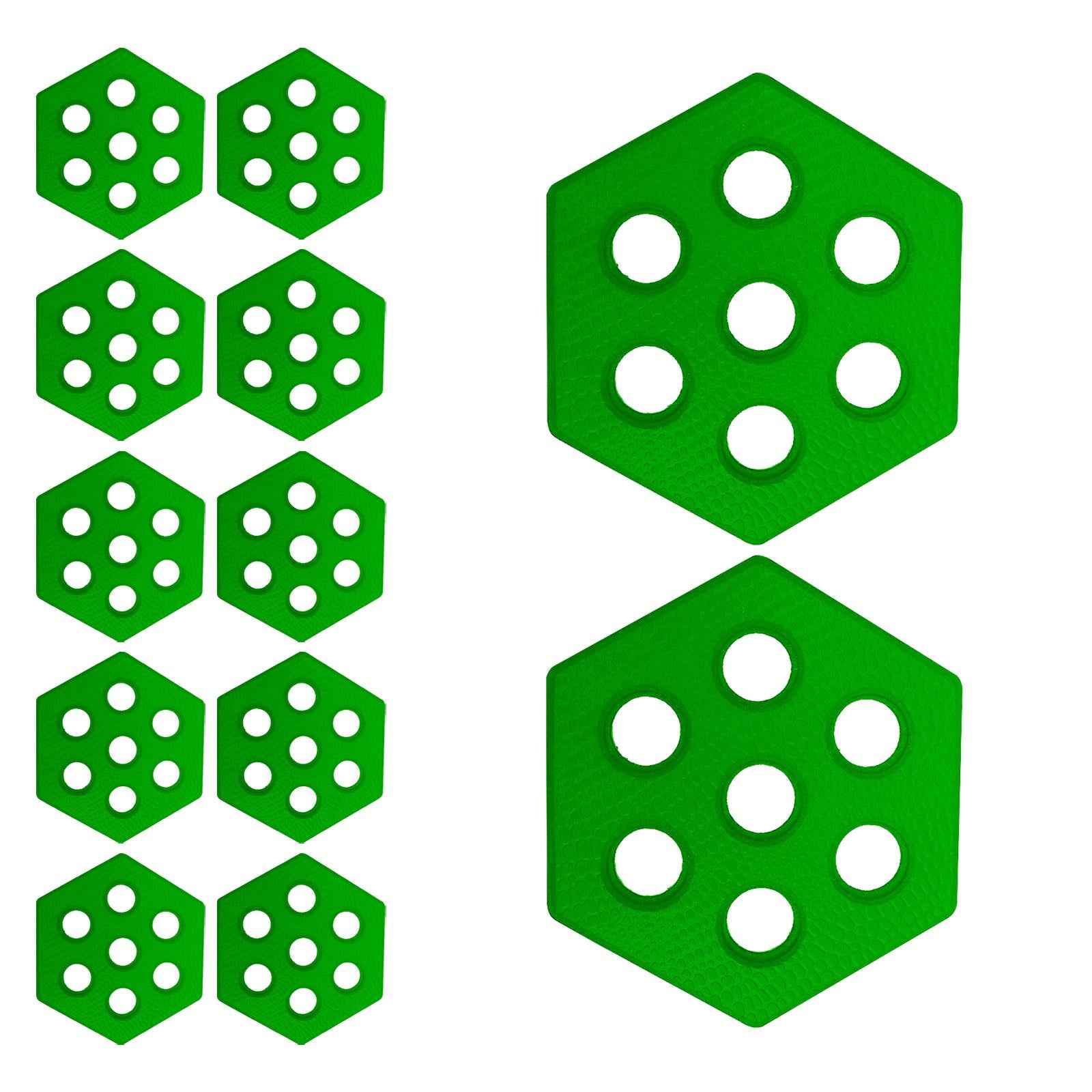 12Pcs Hexagon Surfboard Pads Deck Pads for Skimboarding Kiteboards Longboard Green