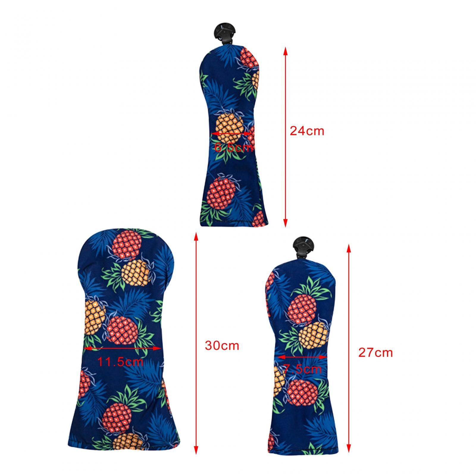 3Pcs Golf Club Head Cover with Tags Long Neck Golf Driver Head Covers