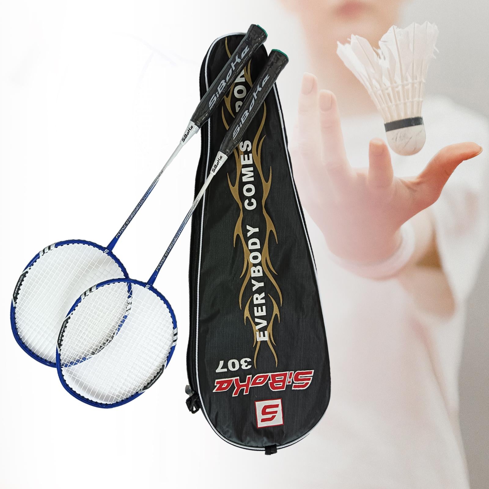 2 Pieces Badminton Rackets for Kids Adults Lightweight Badminton Racquet Set Style B Aluminum