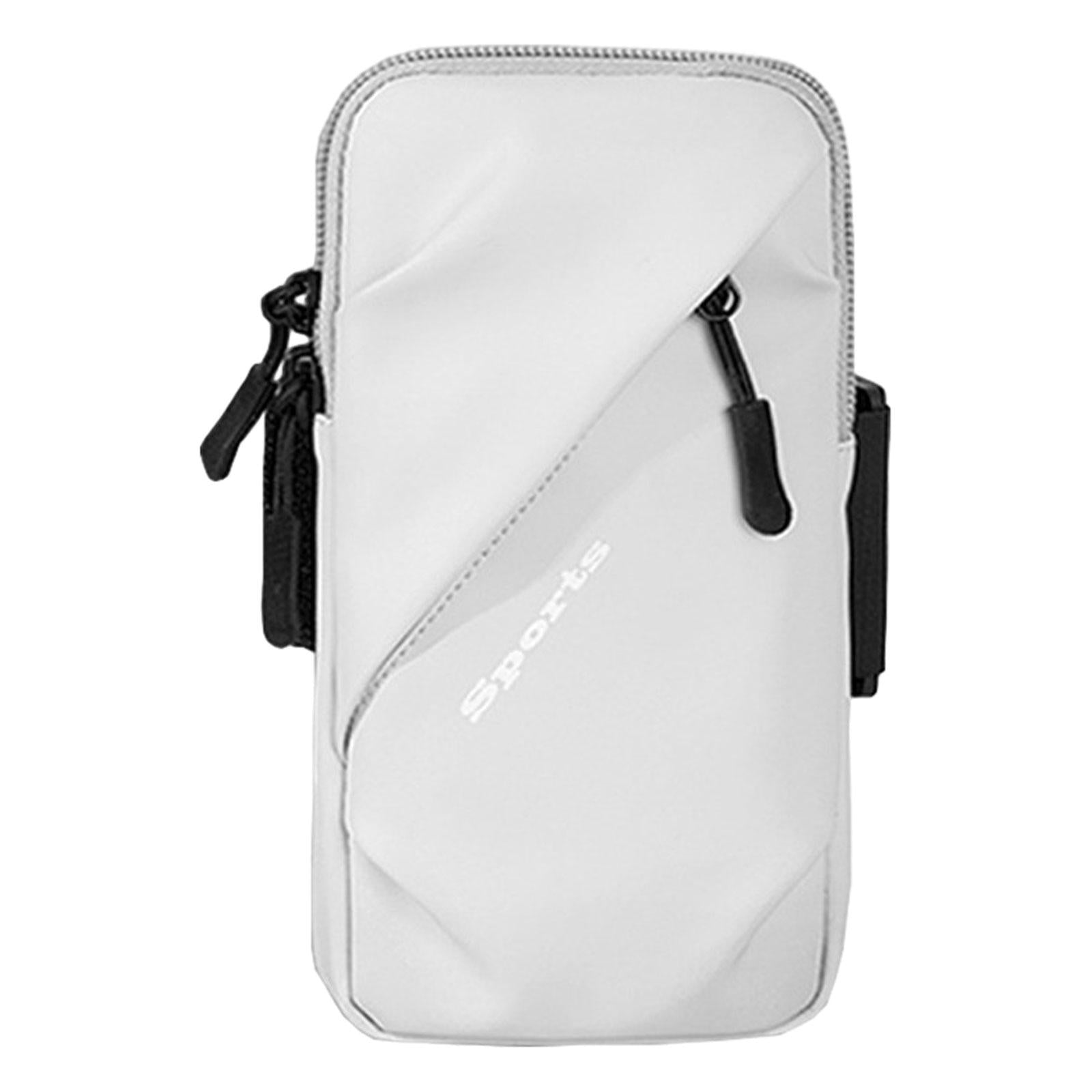 Phone Armband Bag Cellphone Holder Phone Wristband for Running Sport Walking White