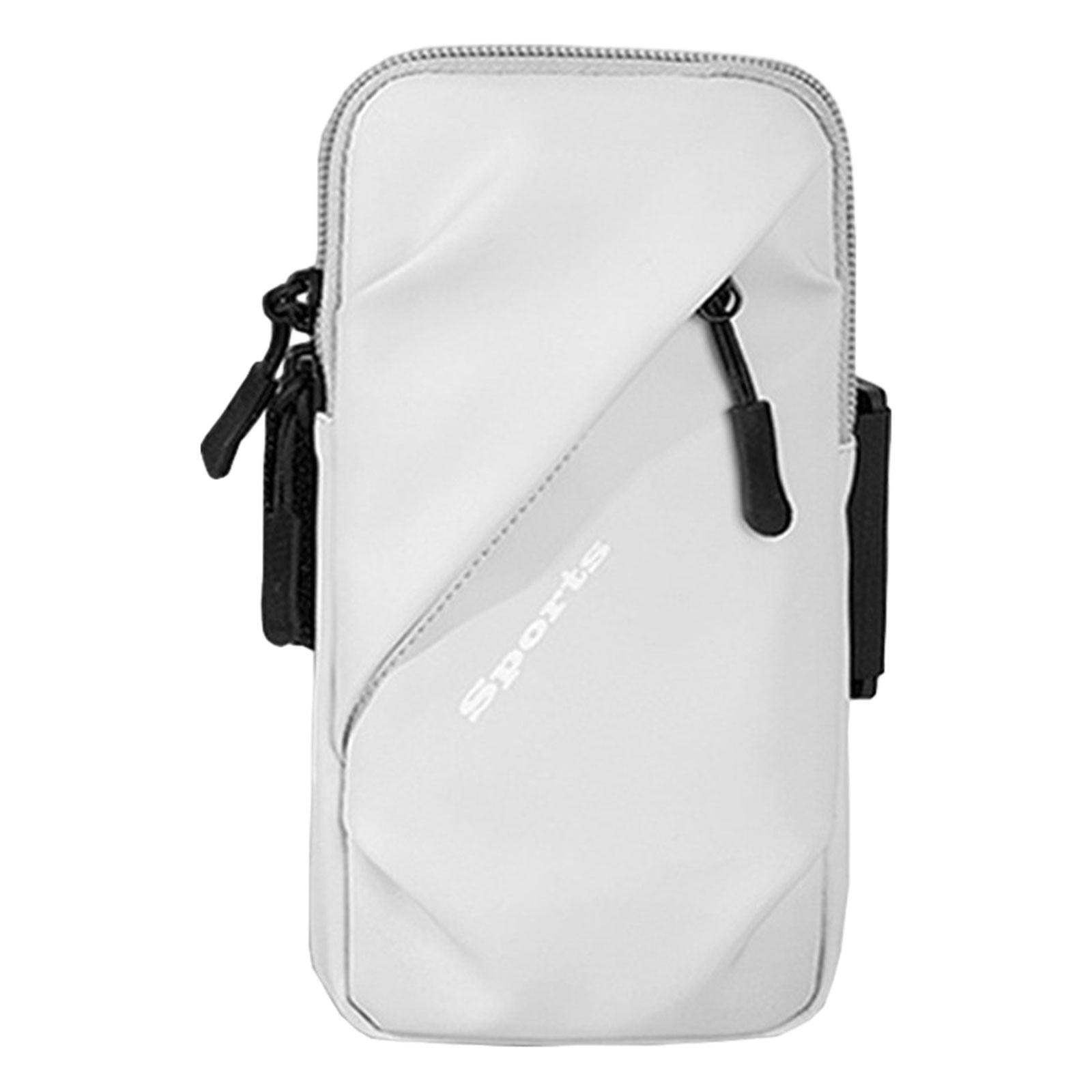 Phone Armband Bag Cellphone Holder Phone Wristband for Running Sport Walking White