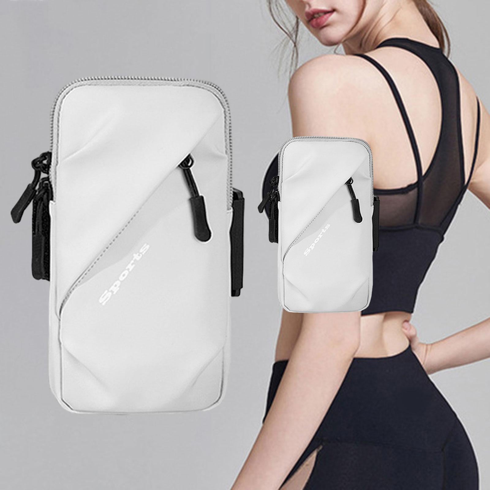 Phone Armband Bag Cellphone Holder Phone Wristband for Running Sport Walking White