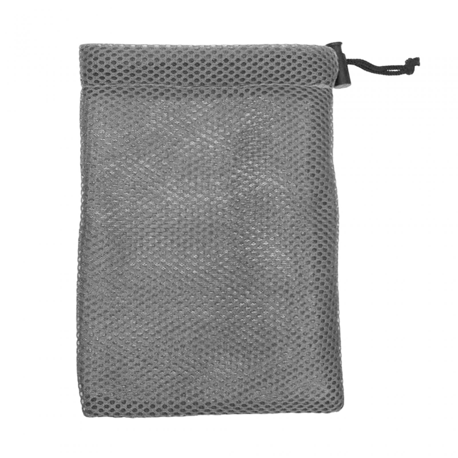 2xSmall Mesh Drawstring Bag Durable Mesh Bag for Cosmetics Golf Balls Swimming Gray