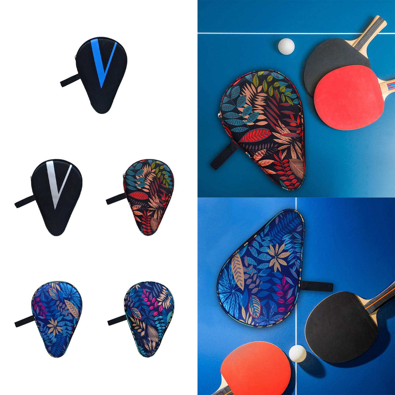 Table Tennis Paddle Case Cover Portable Practical for Sports Training Travel Black Blue