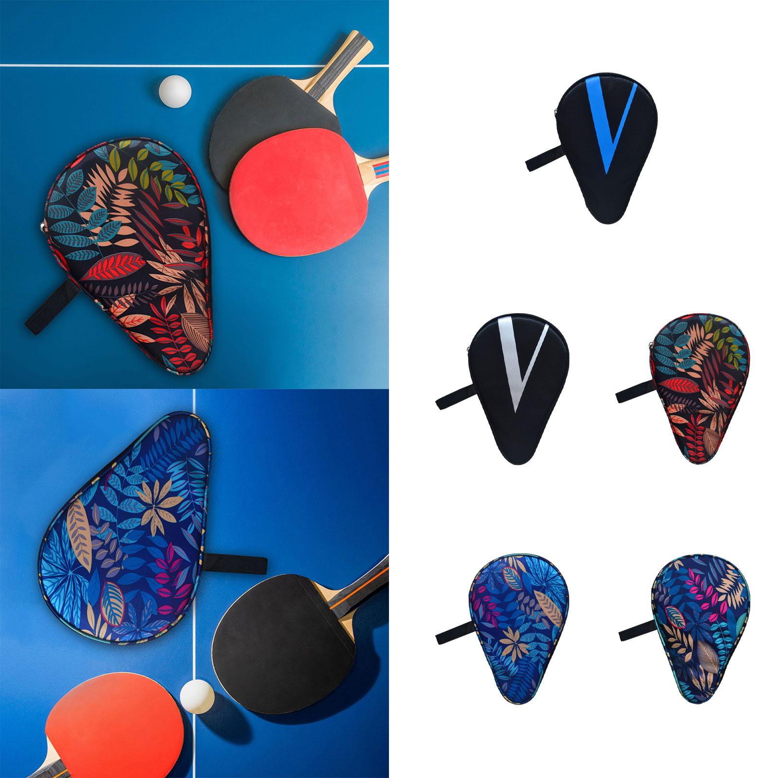 Table Tennis Paddle Case Cover Portable Practical for Sports Training Travel Black Blue