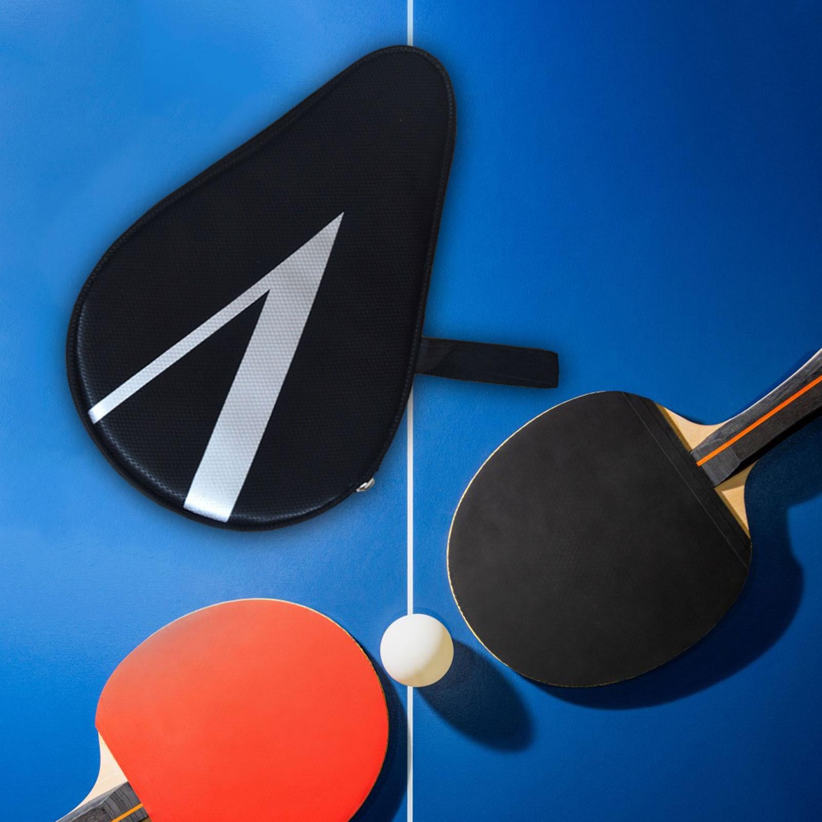 Table Tennis Paddle Case Cover Portable Practical for Sports Training Travel Black White