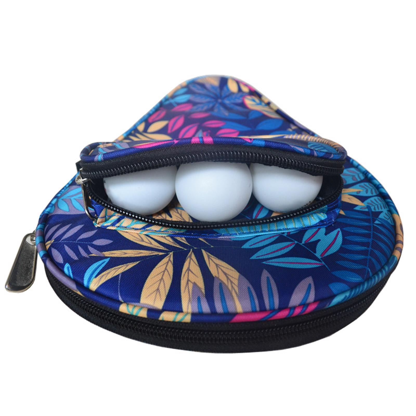 Table Tennis Paddle Case Cover Portable Practical for Sports Training Travel Flower Red