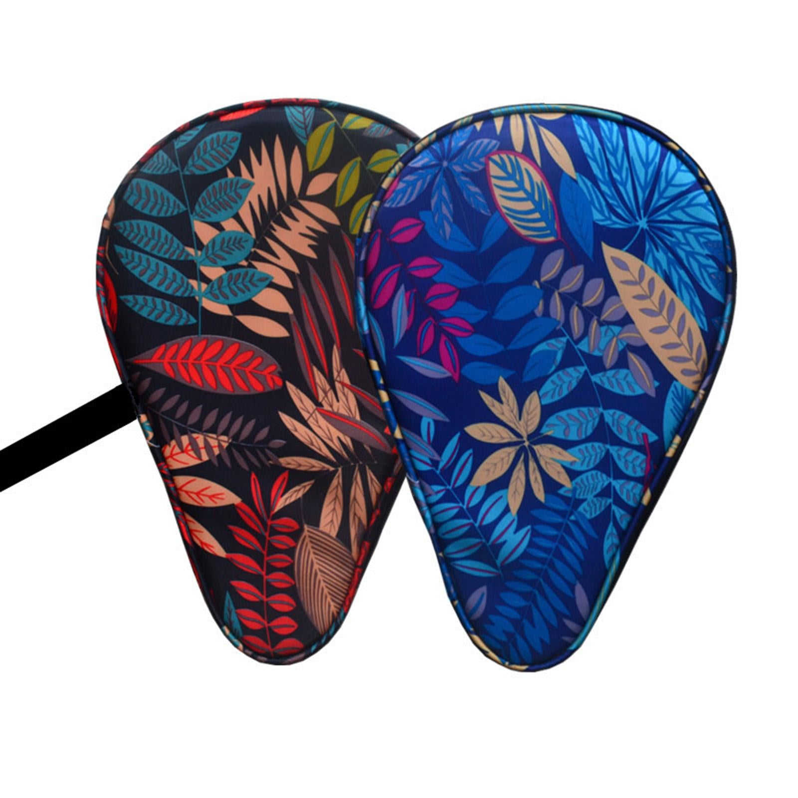 Table Tennis Paddle Case Cover Portable Practical for Sports Training Travel Flower Blue