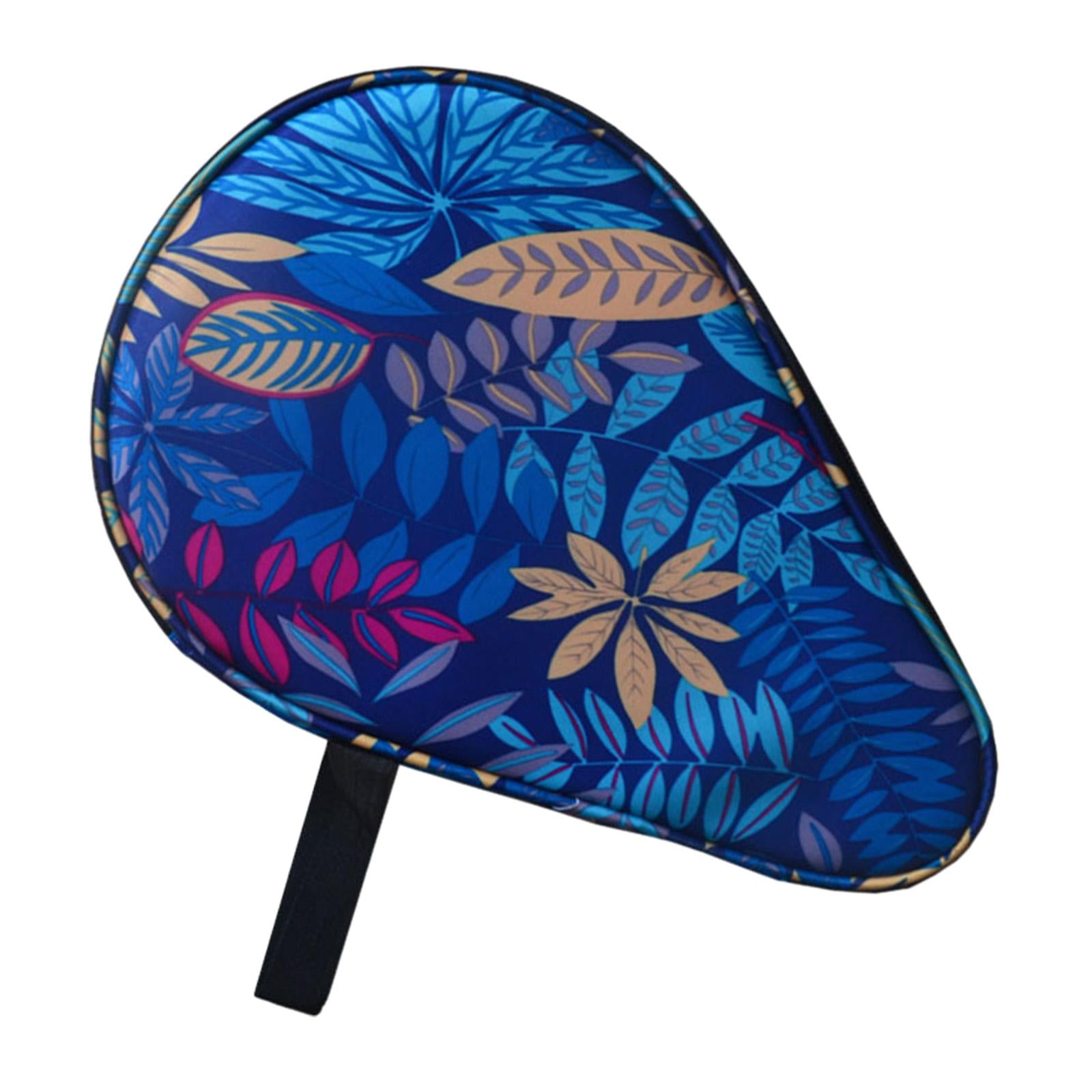 Table Tennis Paddle Case Cover Portable Practical for Sports Training Travel Flower Blue
