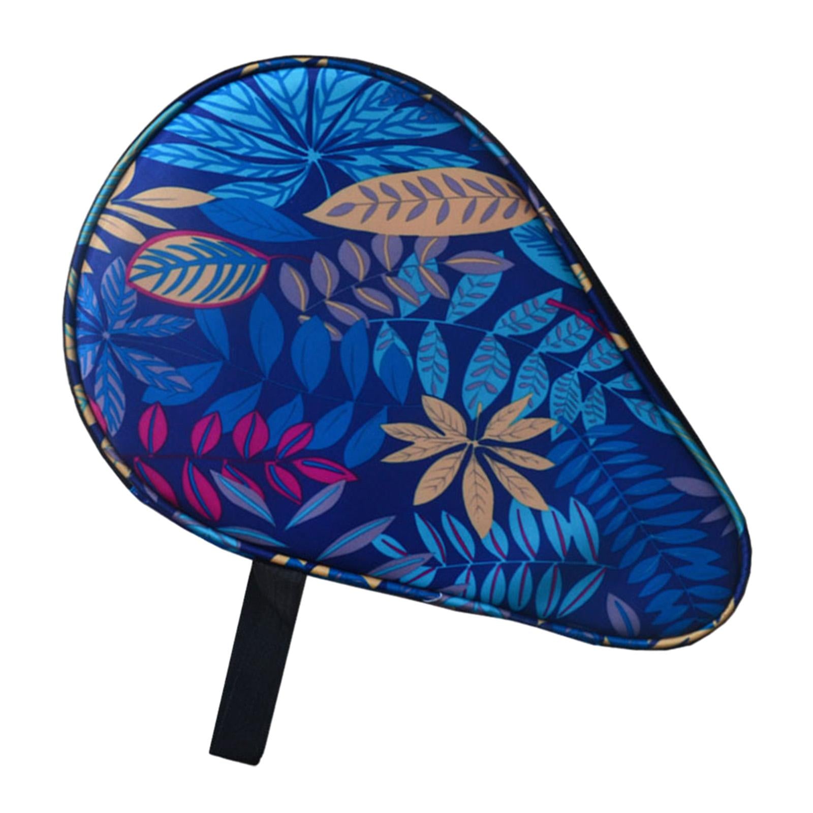 Table Tennis Paddle Case Cover Portable Practical for Sports Training Travel Flower Blue