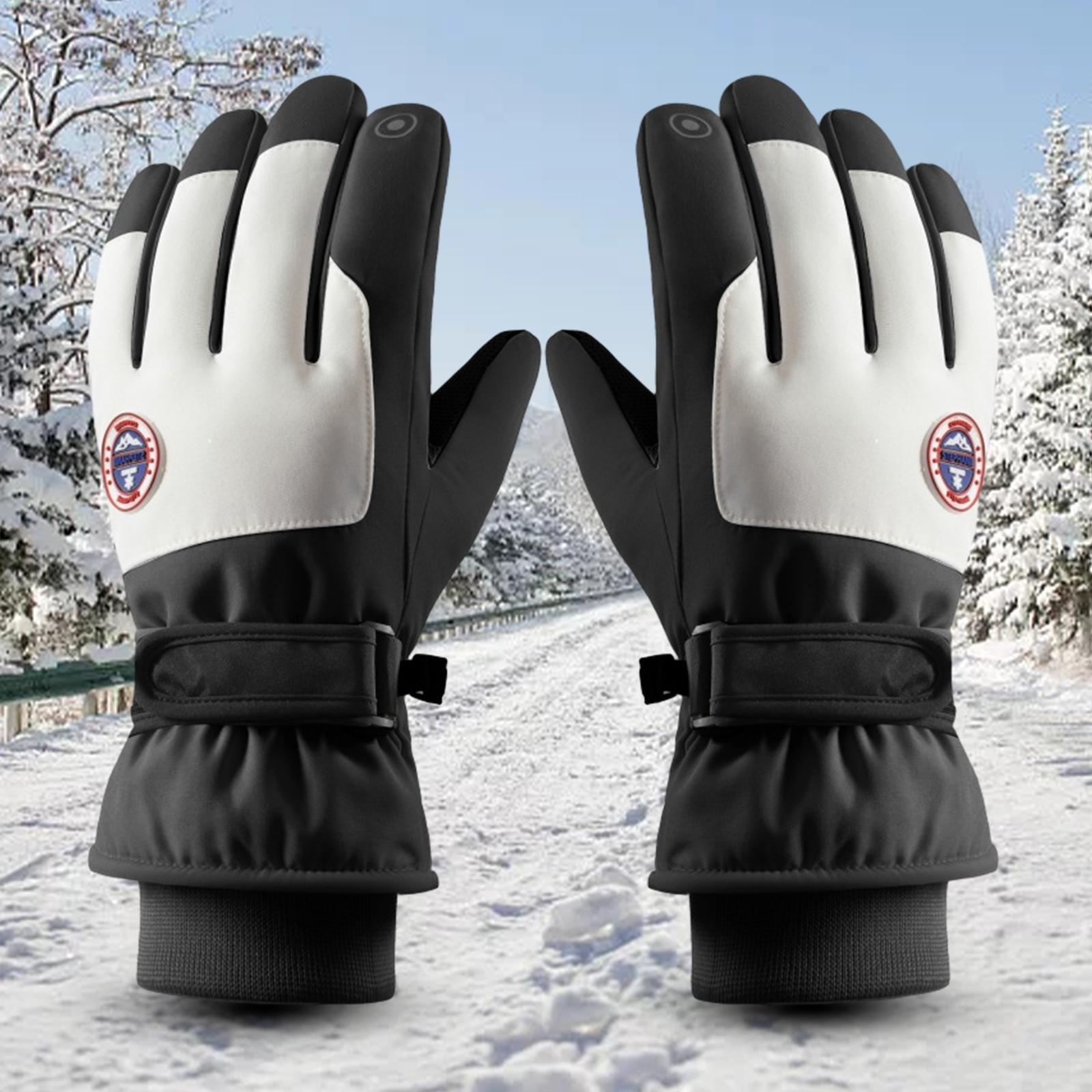 Winter Ski Gloves Touch Screen Gift Snow Ski Gloves for Cycling Snow Skating Black L29.5cmx13.5cm