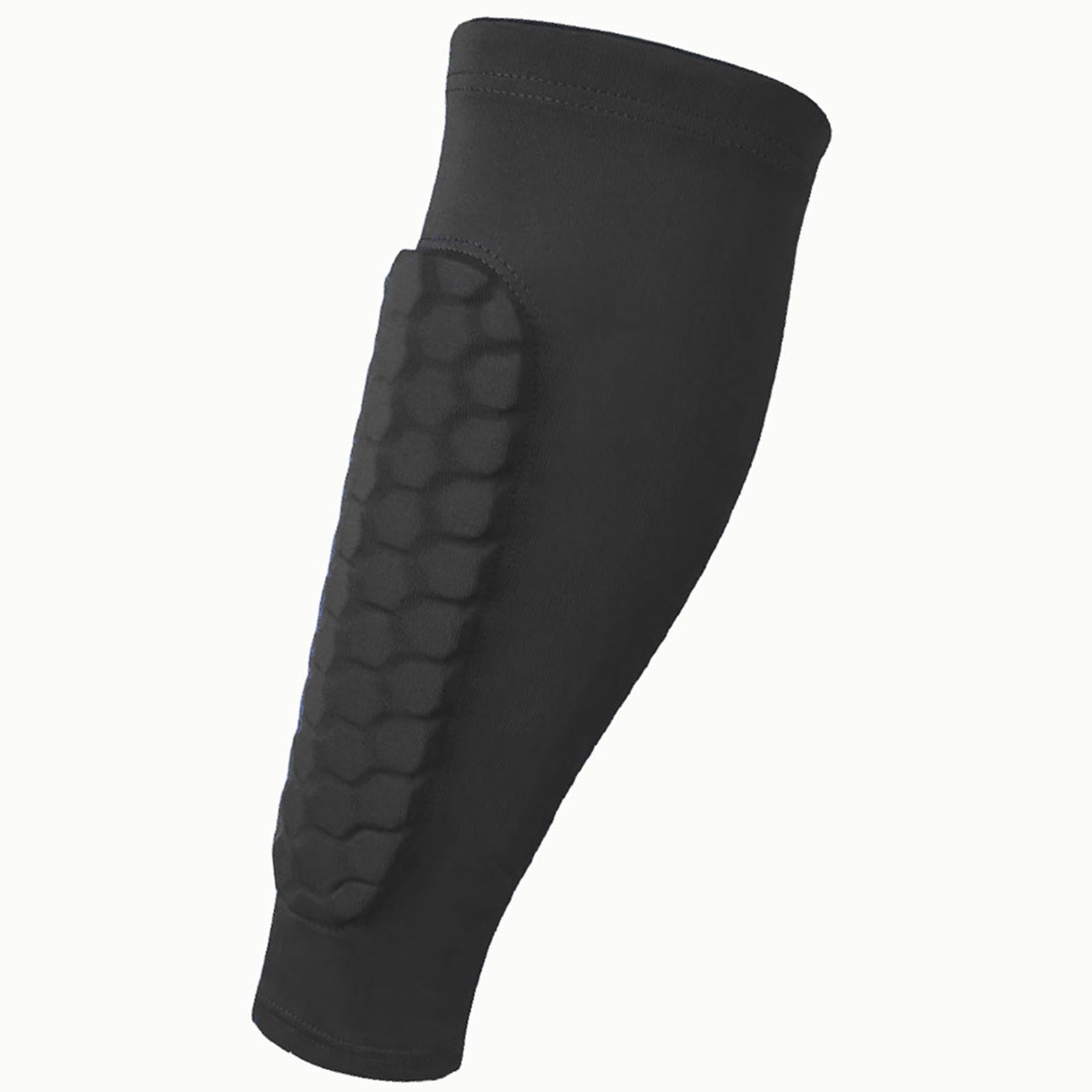 2xSoccer Shin Guards Football Leg Sleeves for Teens Adult Softball Volleyball black L
