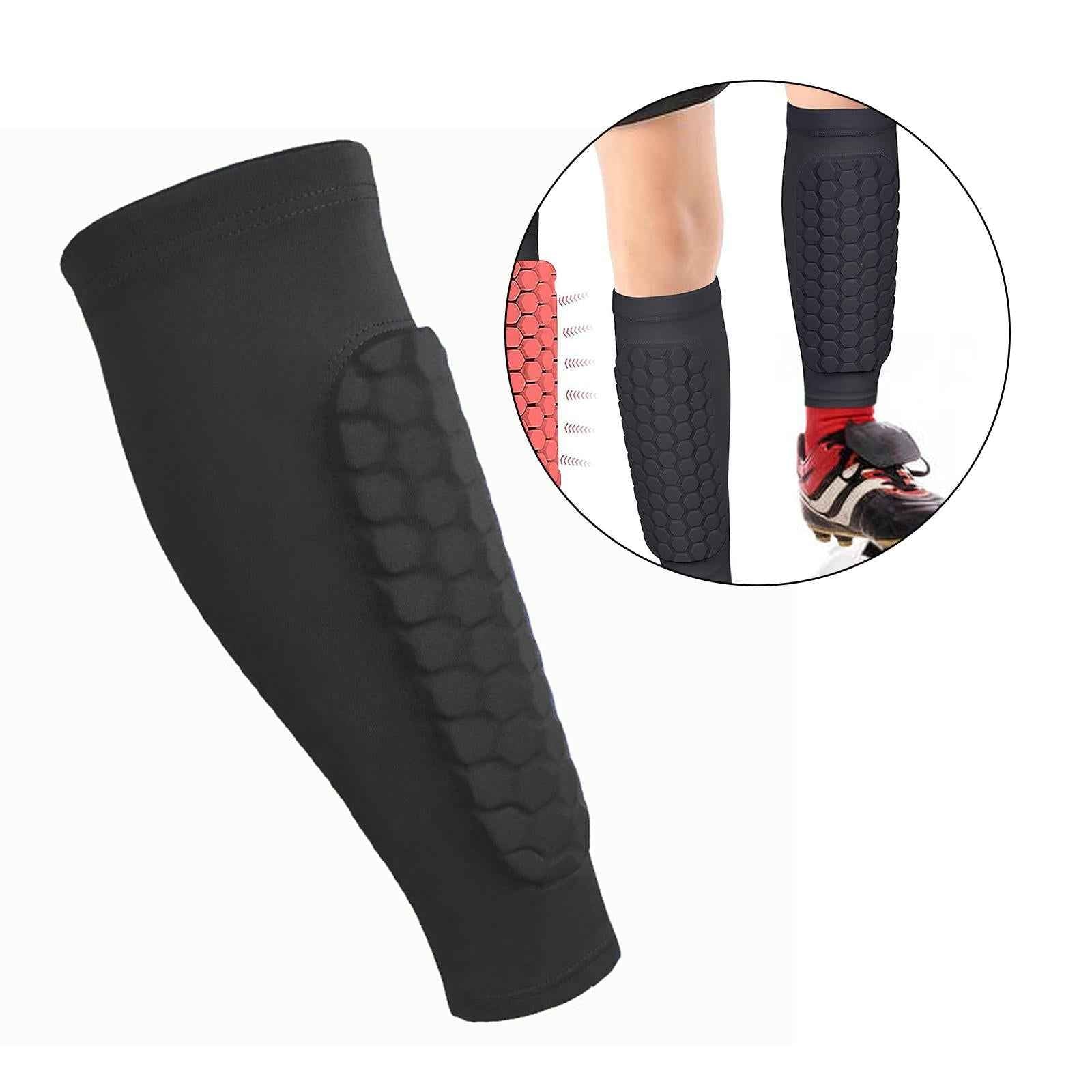 Soccer Shin Guards Football Leg Sleeves for Teens Adult Softball Volleyball black XL