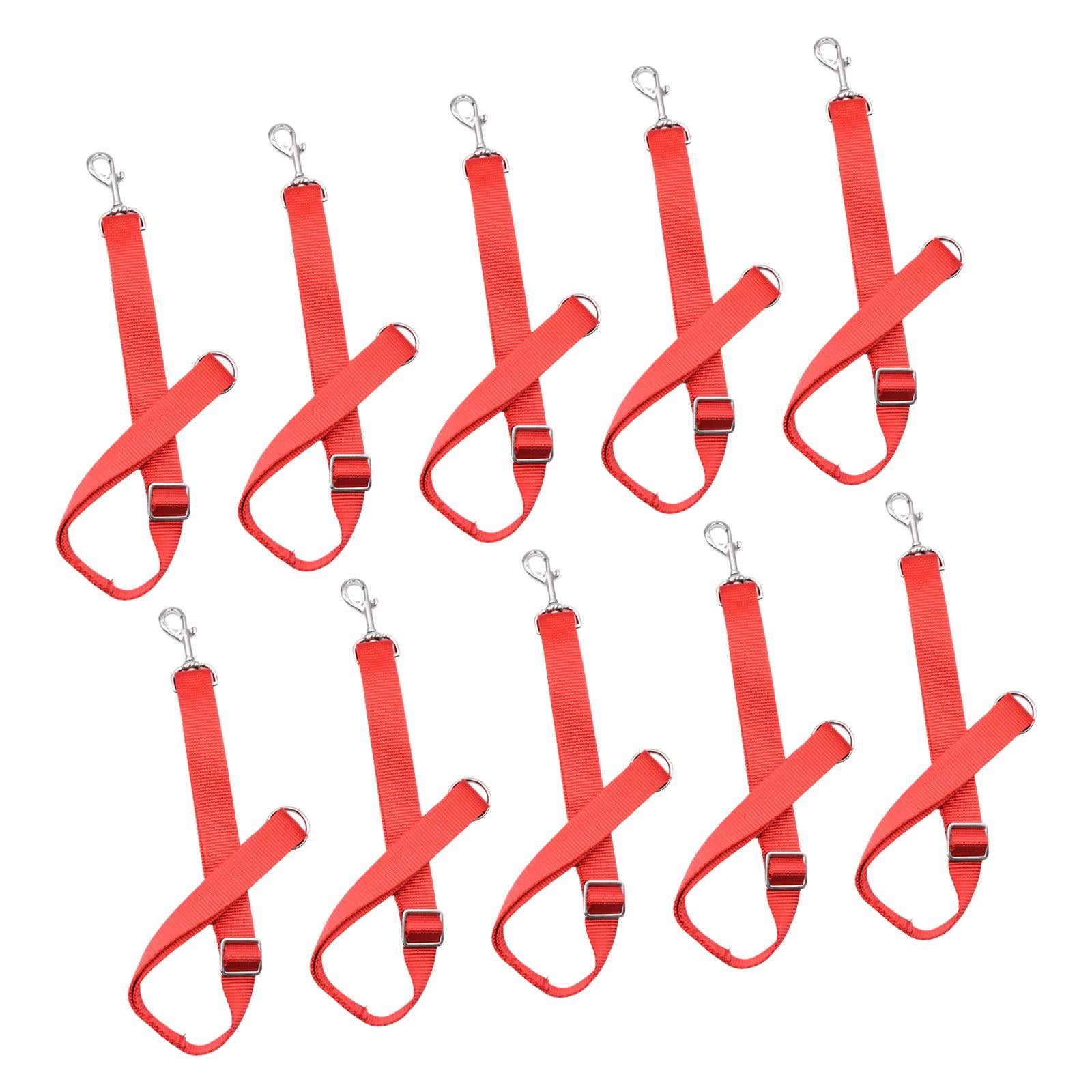 10x Horses Water Bucket Straps Nylon Hanging Strap Hay Nets Water Buckets Adjustable Red