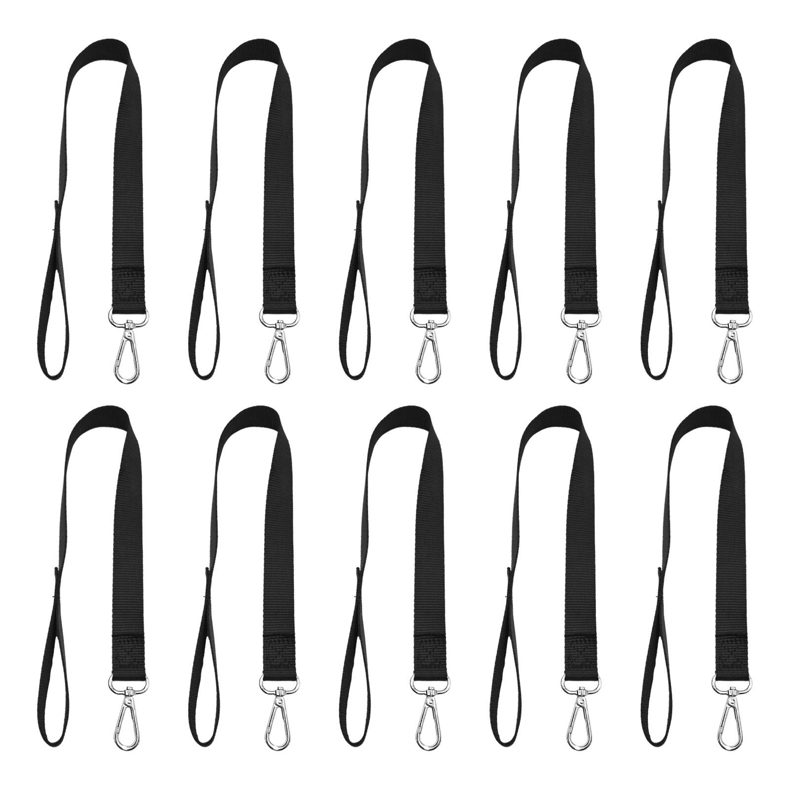 10x Horses Water Bucket Straps Nylon Hanging Strap Hay Nets Water Buckets Unadjustable Black